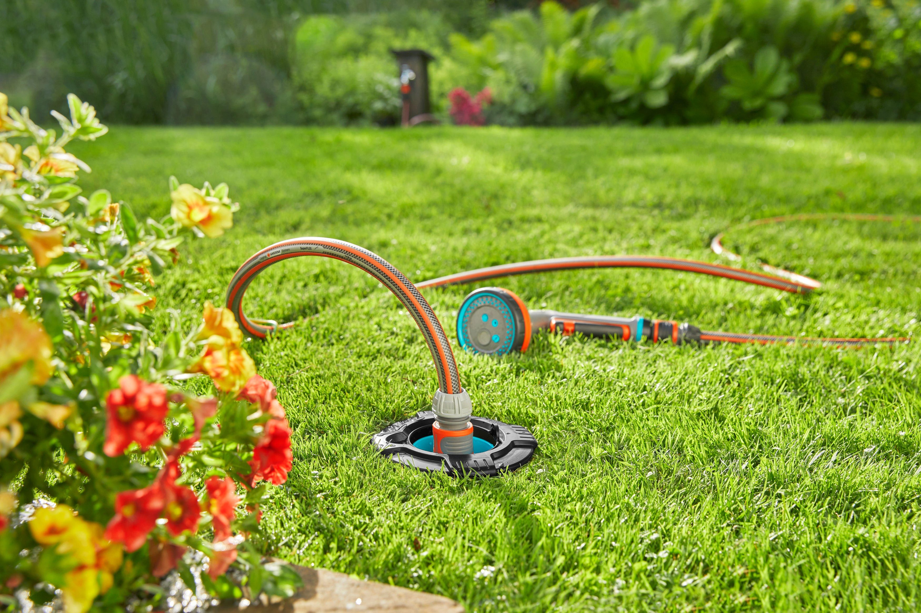 GARDENA Bewässerungssystem Start-Set Pipeline, (mit 2 Wassersteckdosen), für die Gartenbewässerung