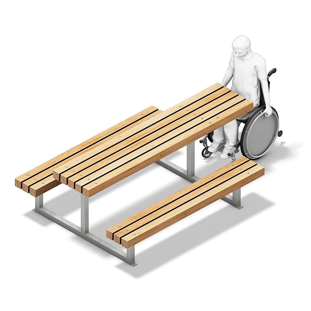 Playparc Sitzgruppe Sitzgruppe Gabi Inklusion, Sehr stabil, Untergestell aus feuerverzinktem Stahlrohr