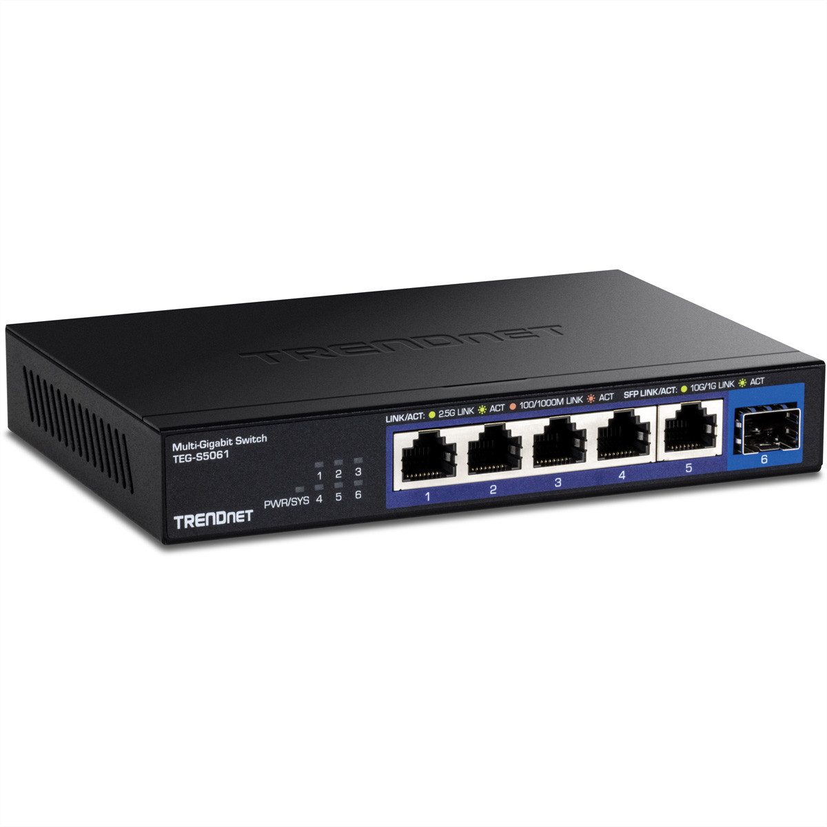 Trendnet TEG-S5061 6-Port Switch Netzwerk-Switch (2.5G Unmanaged Switch mit 10G SFP+ Port)