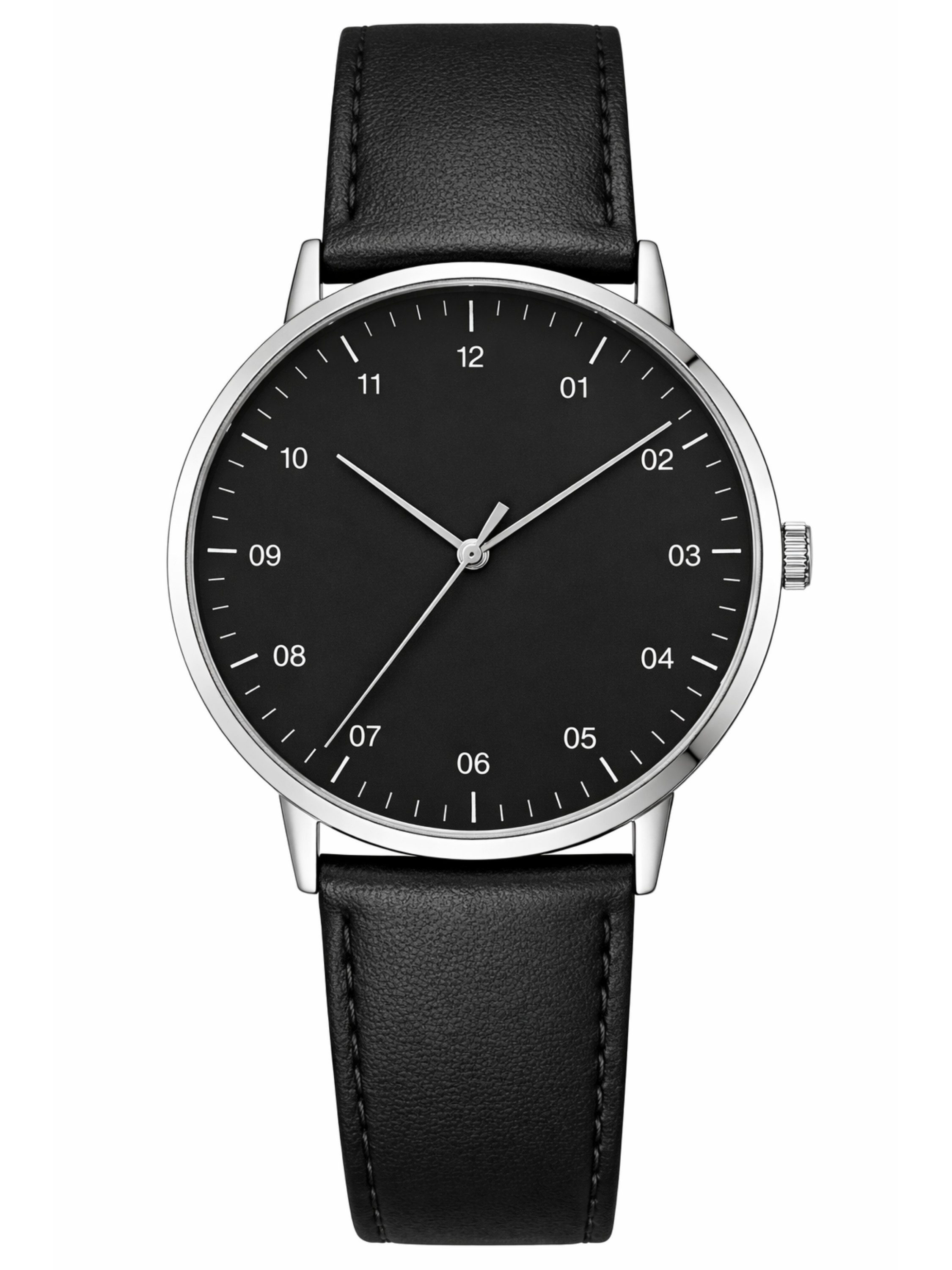 S&T Design Quarzuhr Herrenuhr minimalistisch Lederarmband No.K3047, (Packun günstig online kaufen