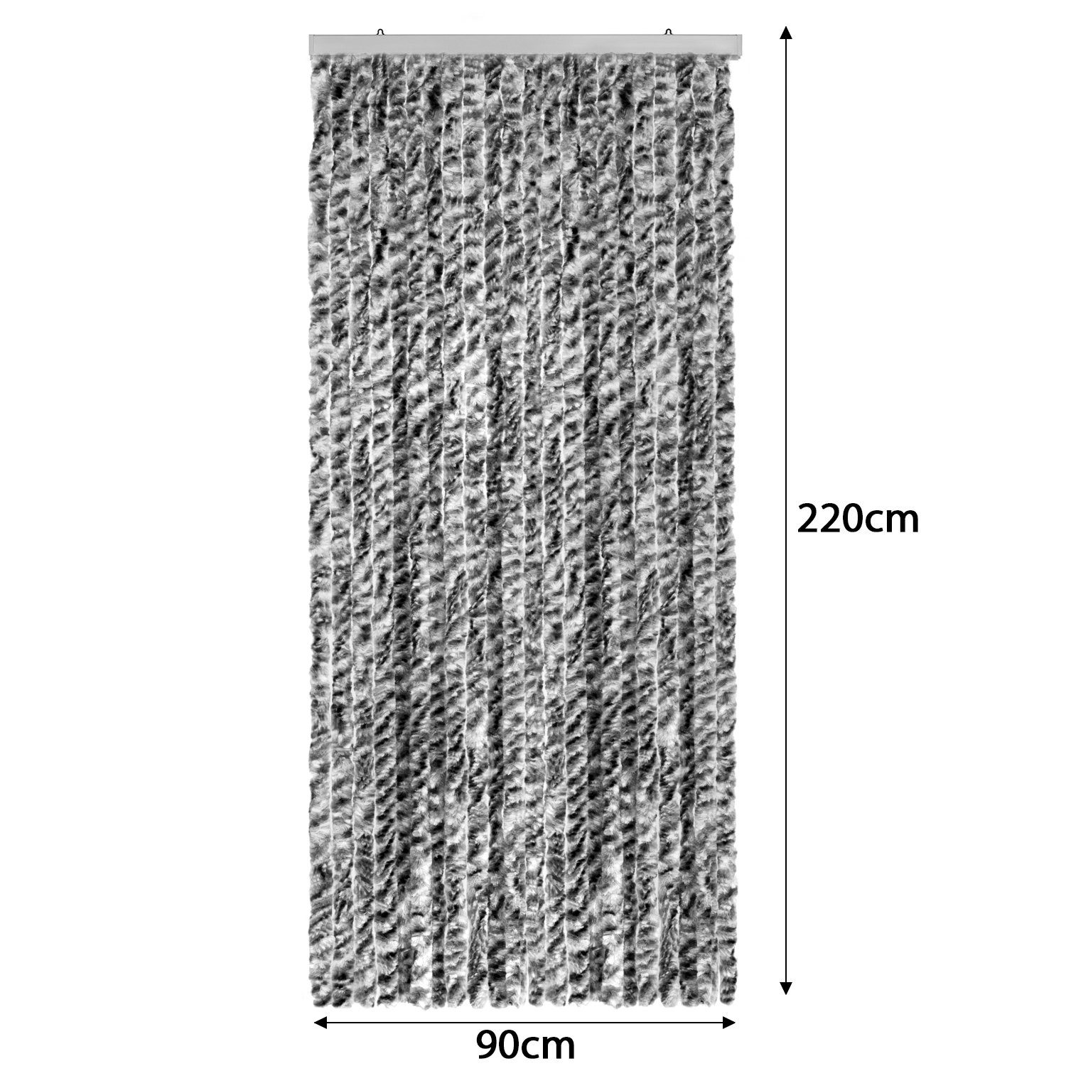 x 220 abdunkelnd, Wohnmobil Türvorhang Flauschvorhang cm Hakenaufhängung St), 90 Chenille (1 Camping Wohnwagen Türvorhang Moritz, Zubehör anthrazit weiß, Vorhänge