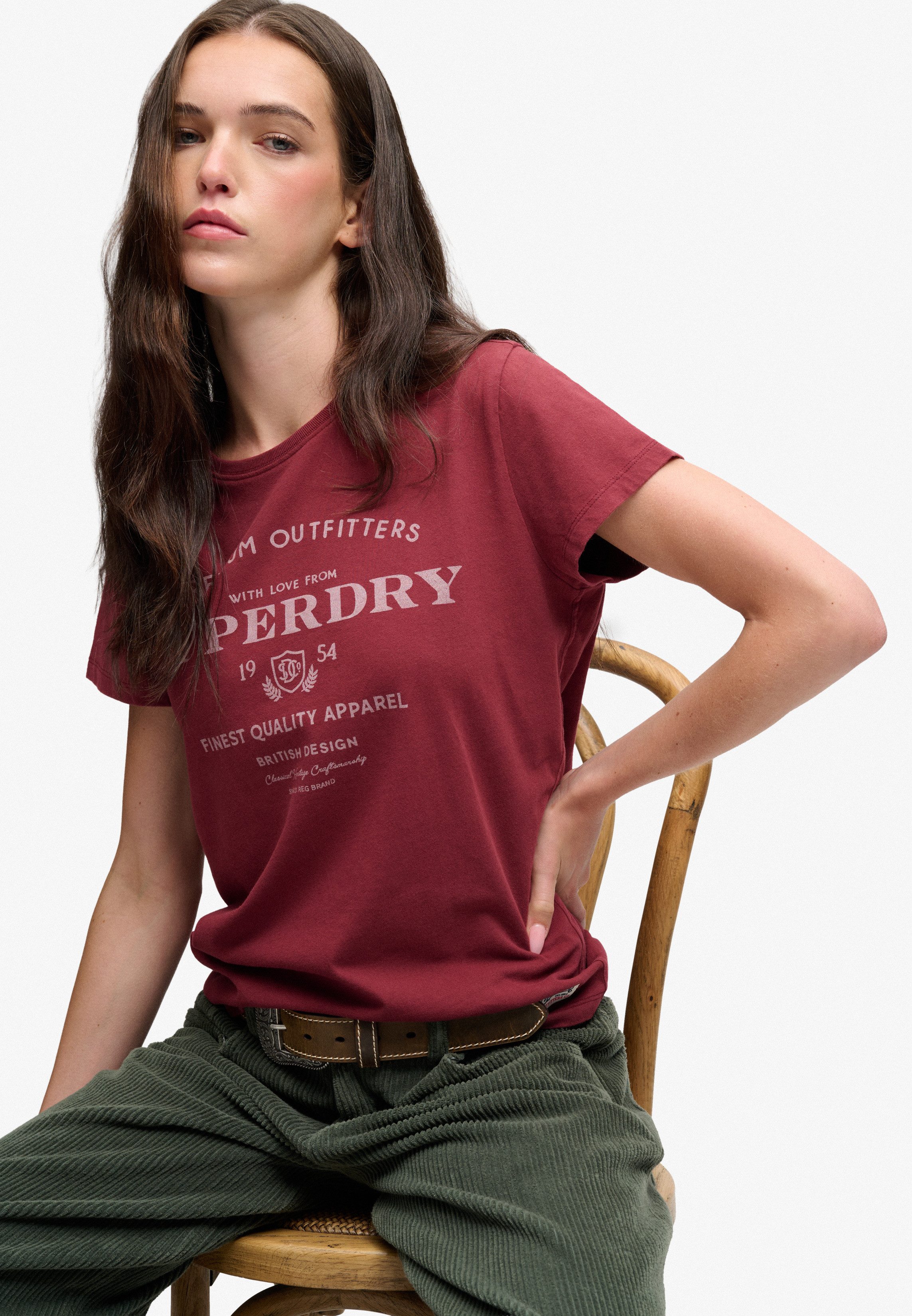 Superdry Print-Shirt LUXE CASUAL CLASSIC TEE Baumwolle, slim fit