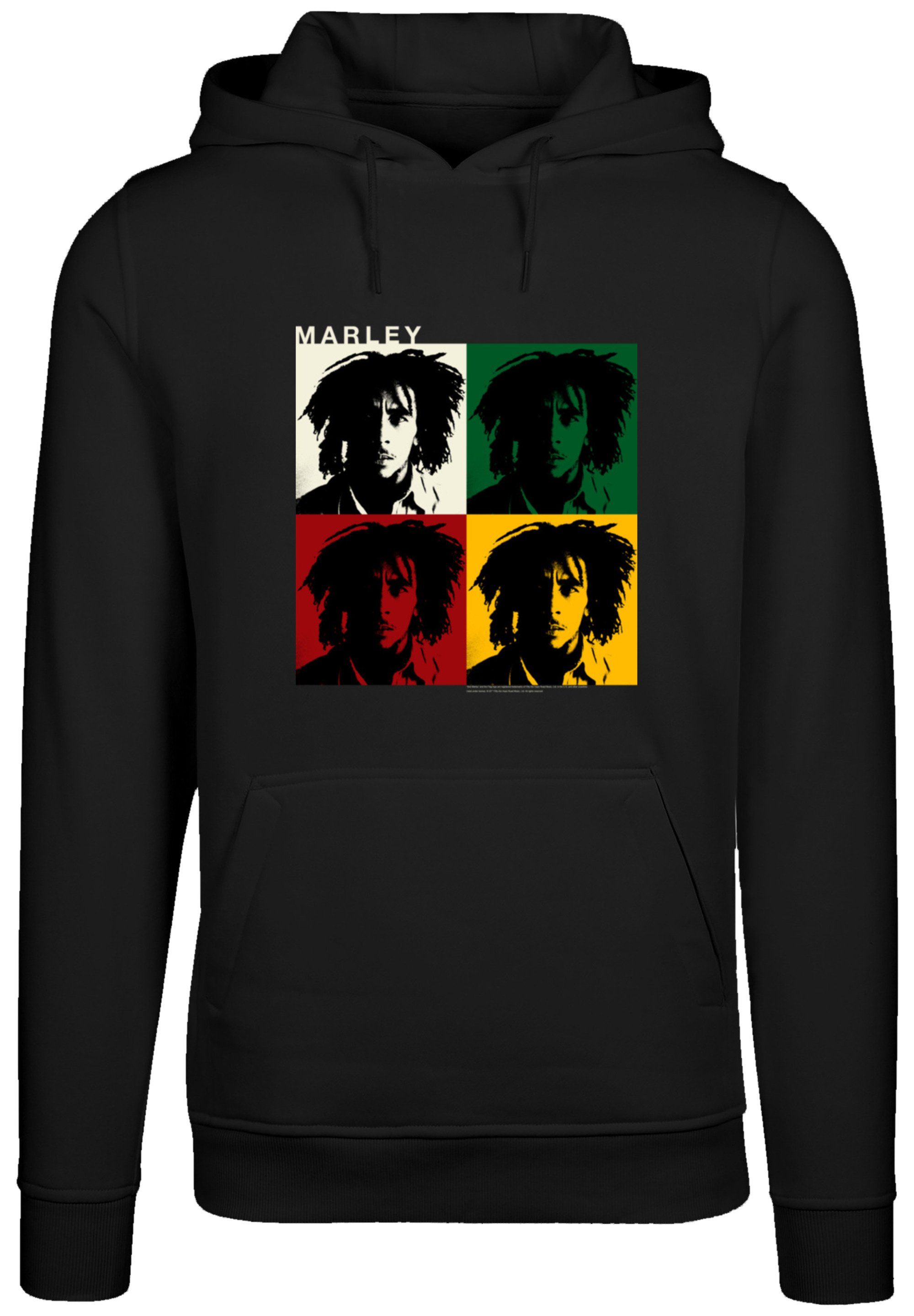 F4NT4STIC Hoodie Bob Premium Logo Reggae Colour schwarz Marley Blocks Band, Qualität, Music