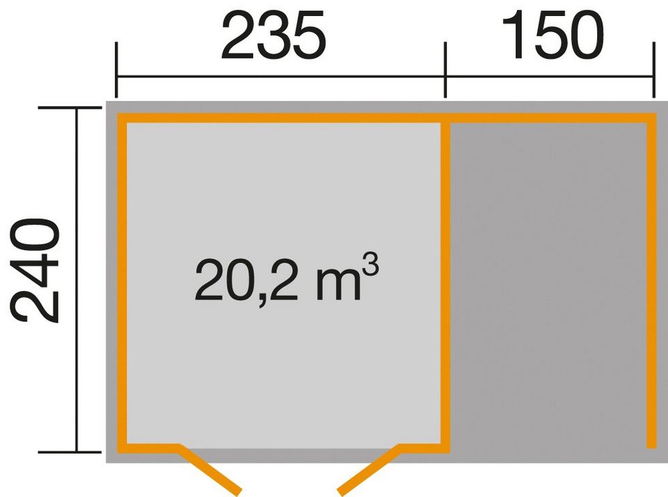 weka Gartenhaus 179A Gr.2, BxT: 430x311 cm, (Set)