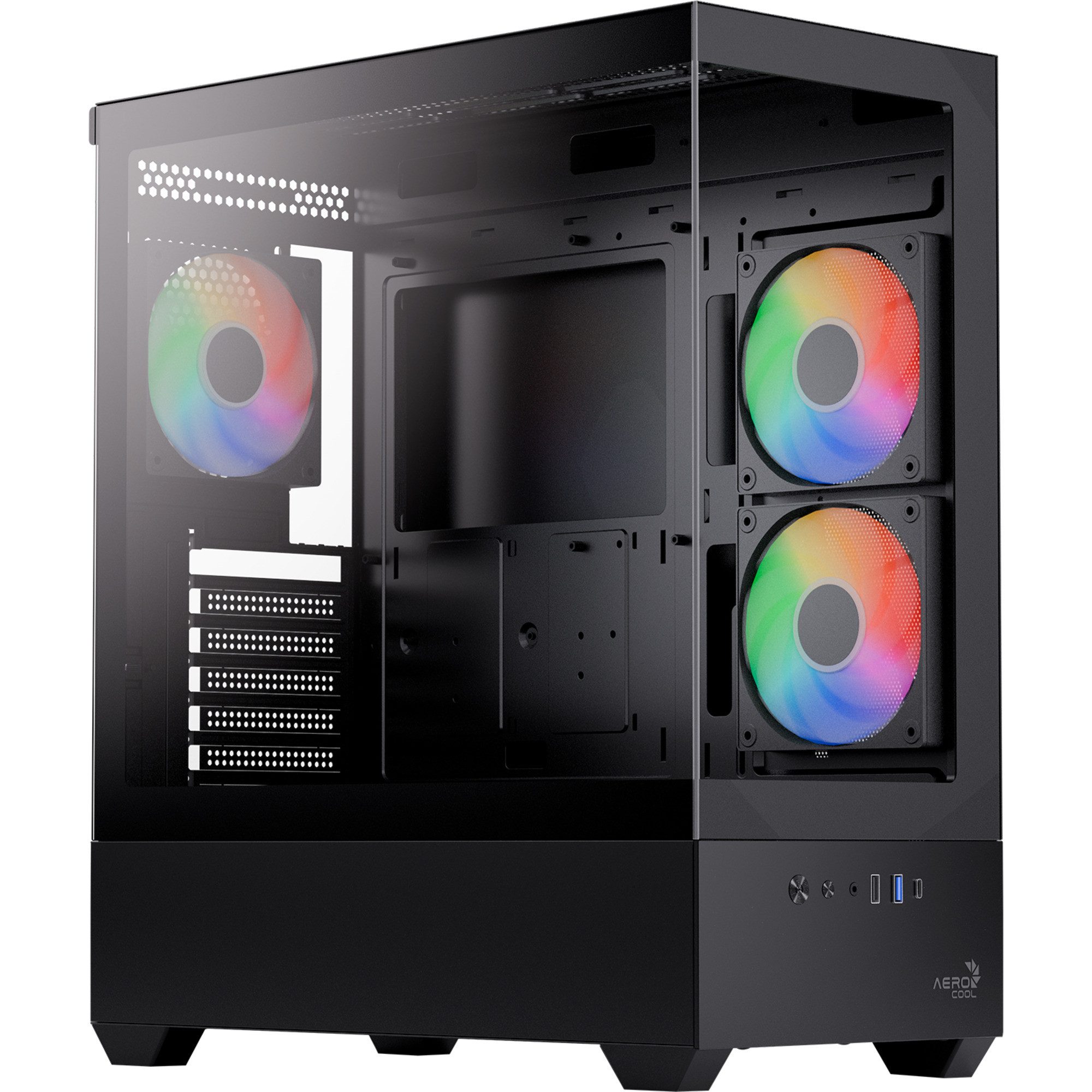 Aerocool PC-Gehäuse Aerocool P500D-G-BK-v1, Tower-Gehäuse, (Tempered