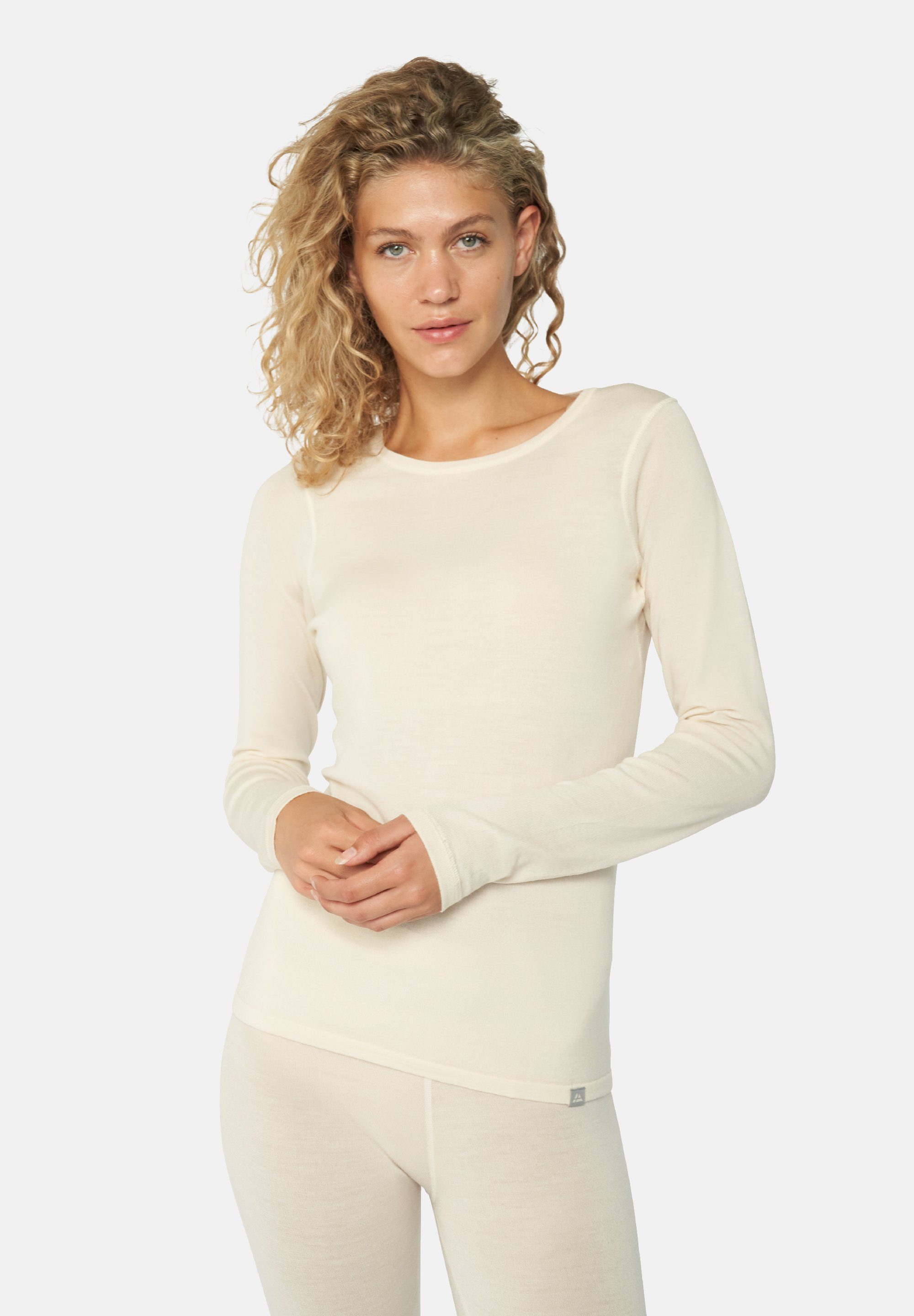 DANISH ENDURANCE Thermounterhemd Damen Merino Funktionsshirt Temperaturregulierend off-white