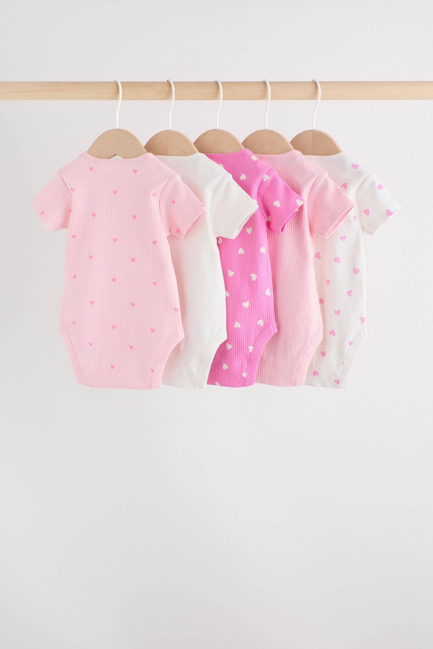 Next Kurzarmbody Kurzärmelige Baby Bodysuits im 5er-Pack (5-tlg)