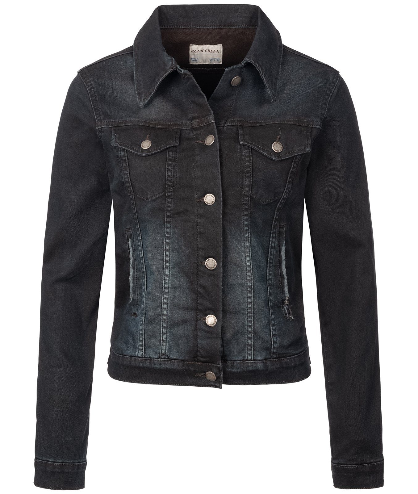 Creek Jeansjacke Damen Jeansjacke Rock Rinsedblau D-401 Denim