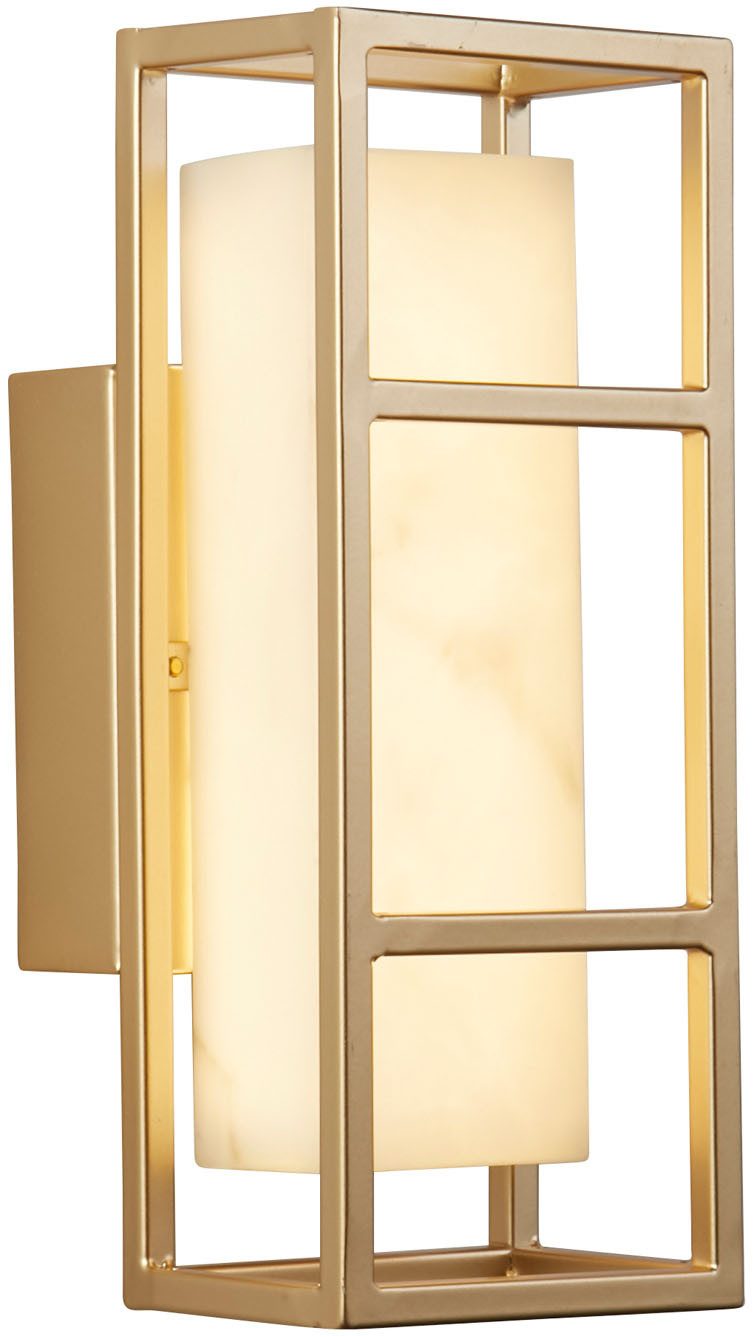 Searchlight Wandleuchte Mirage LED Wall Light, Matt Gold & Marbleised Resin, LED fest integriert, Warmweiß