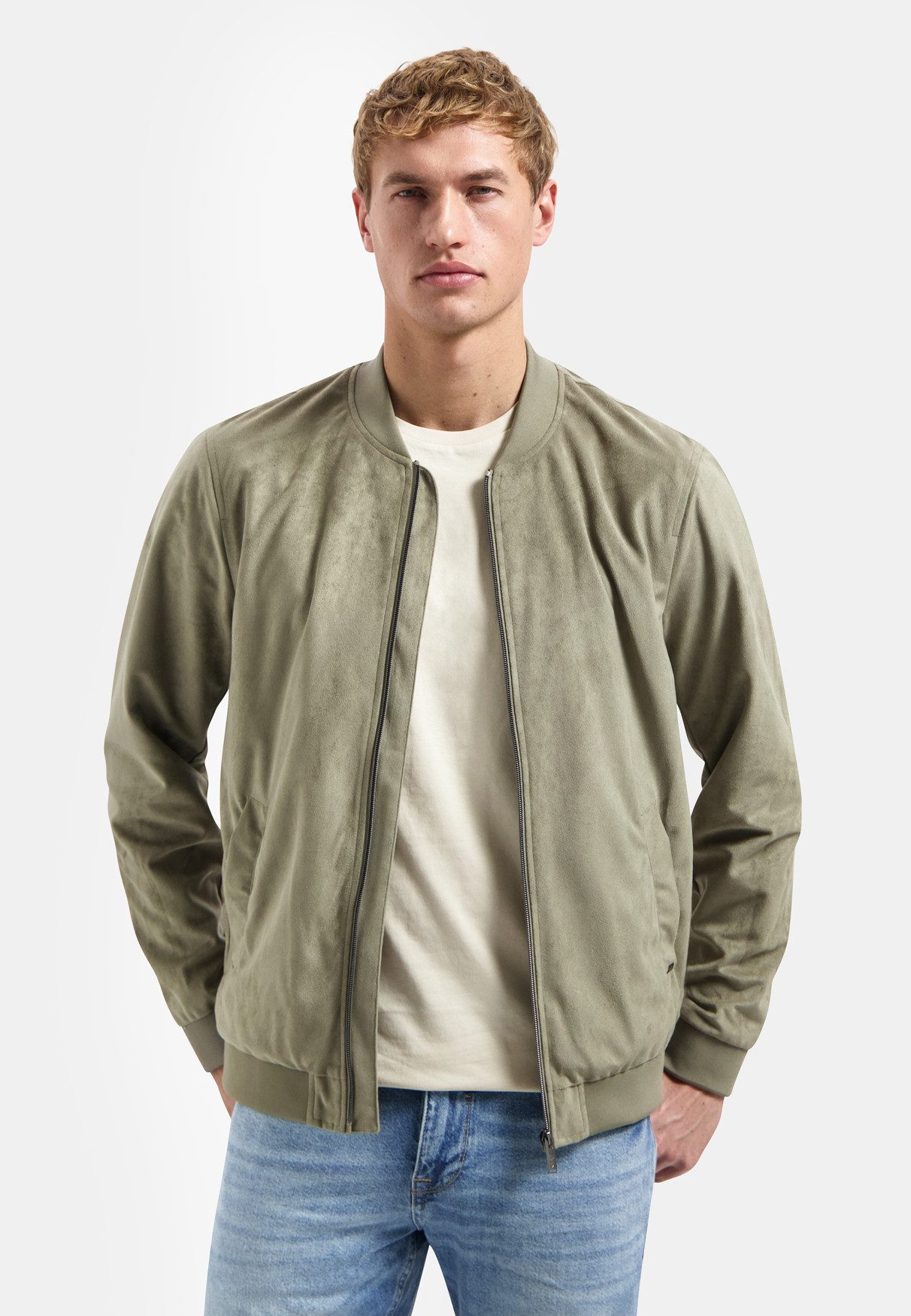 NO EXCESS Anorak Jacket Short Fake Suede
