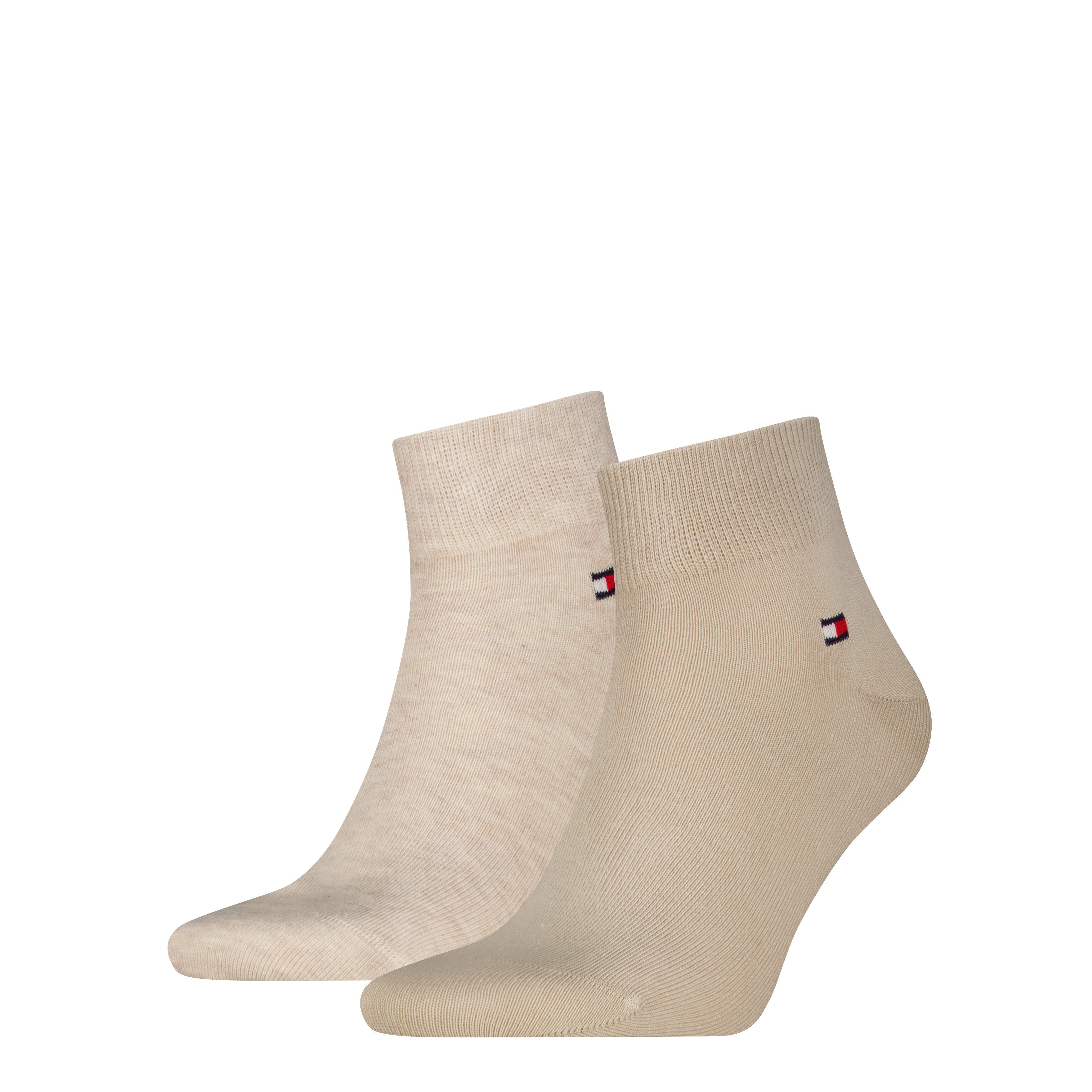 Tommy Hilfiger Kurzsocken TH MEN QUARTER (2 Paar) weicher, elastischer Rippenbund, klassisches Tommy Hilfiger Logo