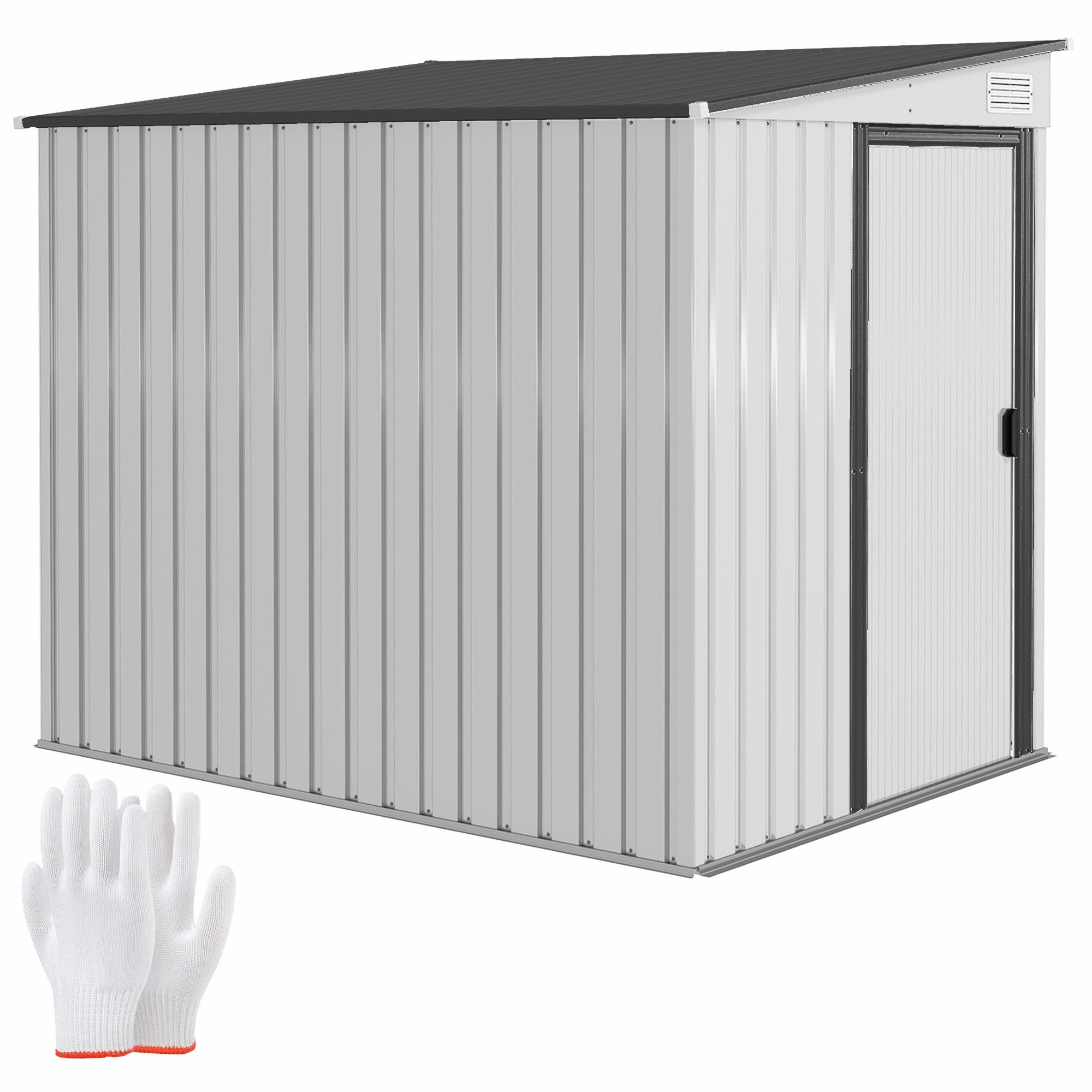 Outsunny Gerätehaus mit Pultdach, Fundament, Schiebetür, günstig online kaufen