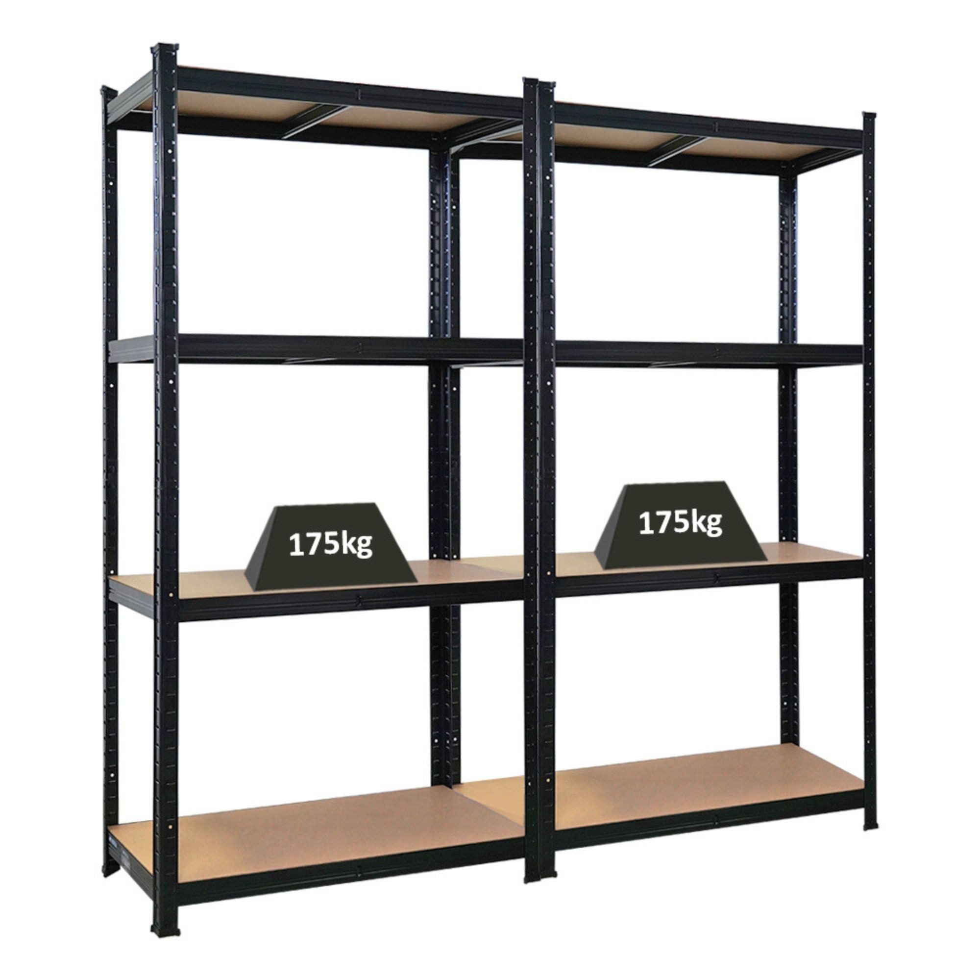 PROREGAL® Schwerlastregal MegaDeal Steckregal Kellerregal GORILLA mit 5 Fachböden Fachlast 175kg, Garagenregal Werkstattregal Lagerregal Lastenregal mit 5 MDF-Fachböden
