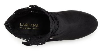 LASCANA High-Heel-Stiefelette mit modischer Spitze und bequemen Blockabsatz, Ankle Boot, Stiefel