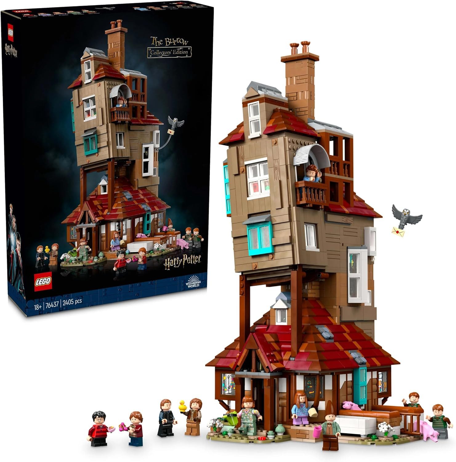 LEGO® Harry Potter - Der Fuchsbau – Sammleredition (76437) Konstruktions-Spielset, (2405 St., LEGO 76437), Inkl. 10 Minfiguren