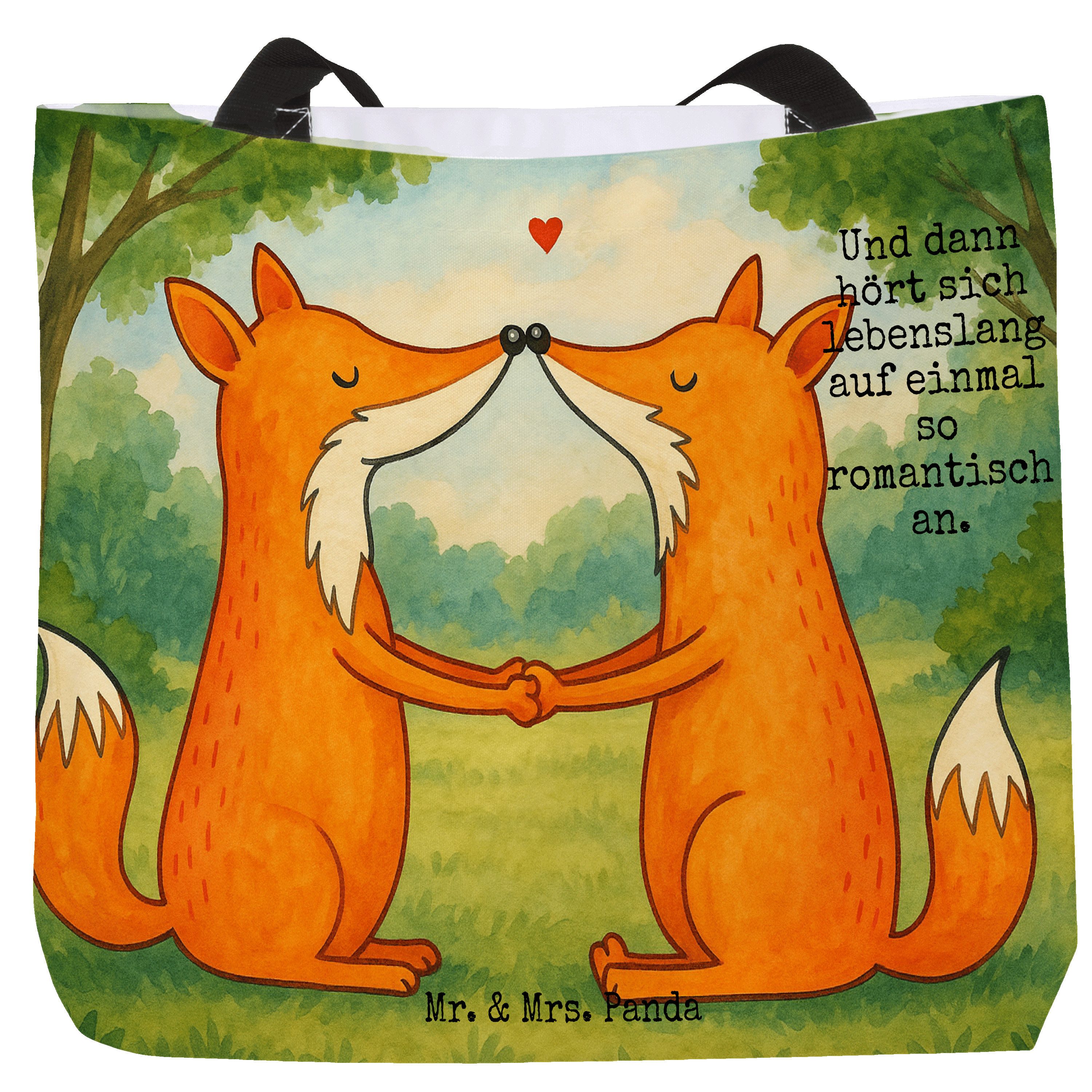 Shopper Füchse Liebe Design, Strandtasche, Weiß, Fuchs, Paar, Tasche, Ehefrau