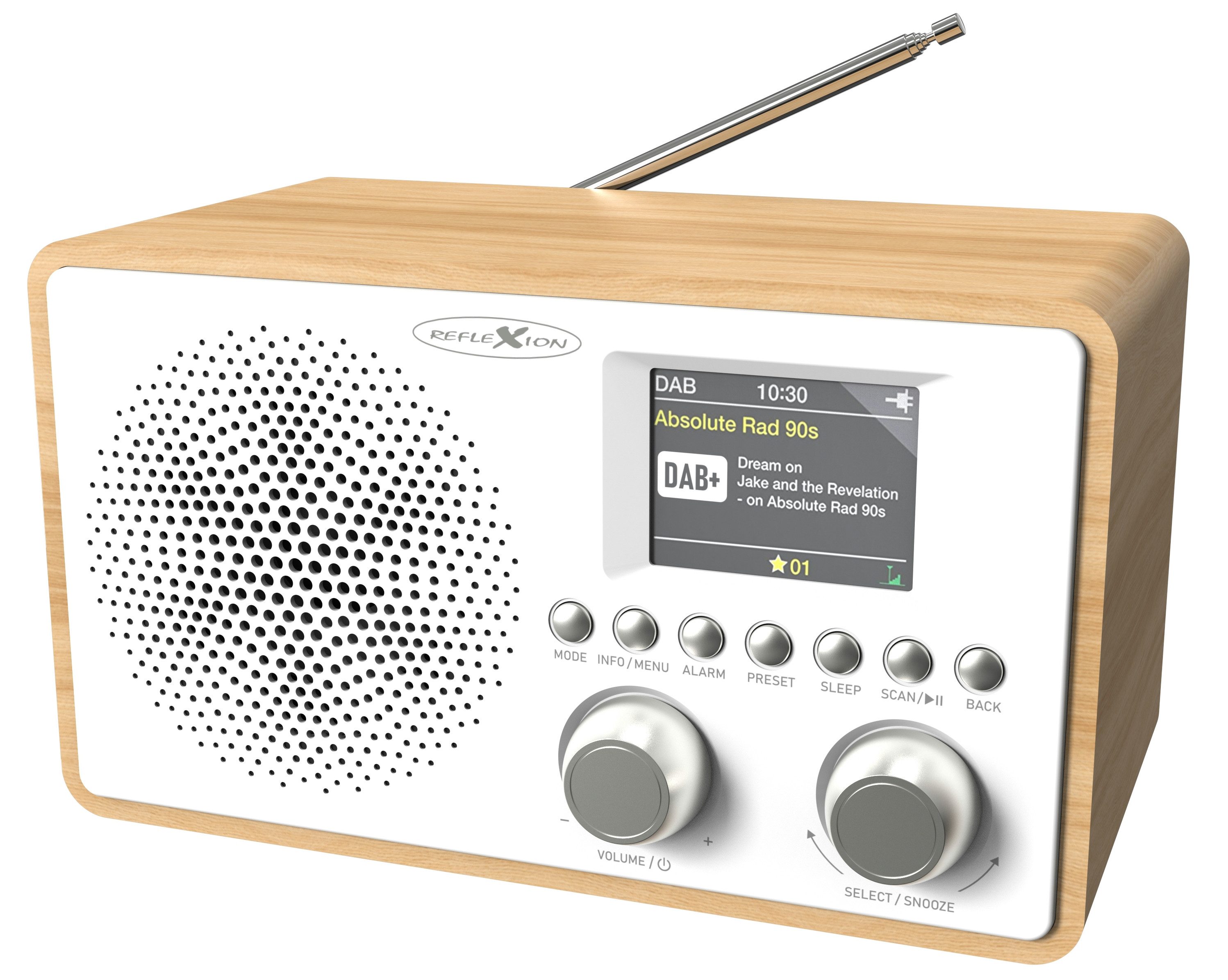 Reflexion HRA1824DAB+ Radio mit Bluetooth, UKW, USB, AUX-IN Digitalradio (DAB) (Digitalradio (DAB), 40 W, 2,4 Zoll Farbdisplay, Dual-Alarm & Sleep-Timer)