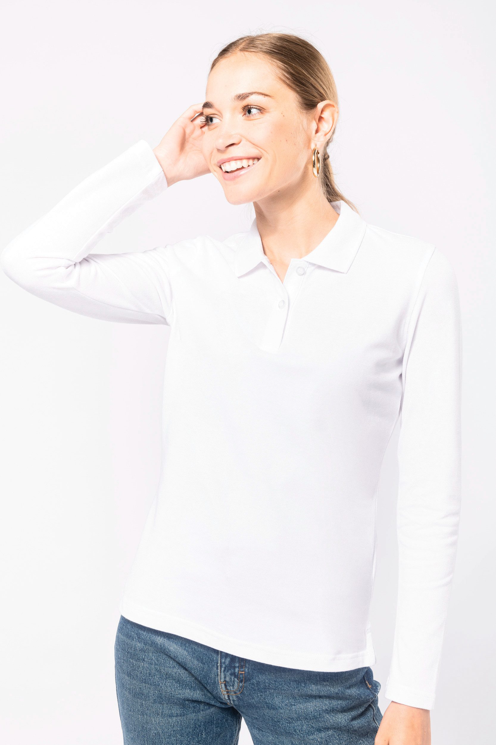 T-Shirt & Langarmshirt Damen Piqué Poloshirt Langarm