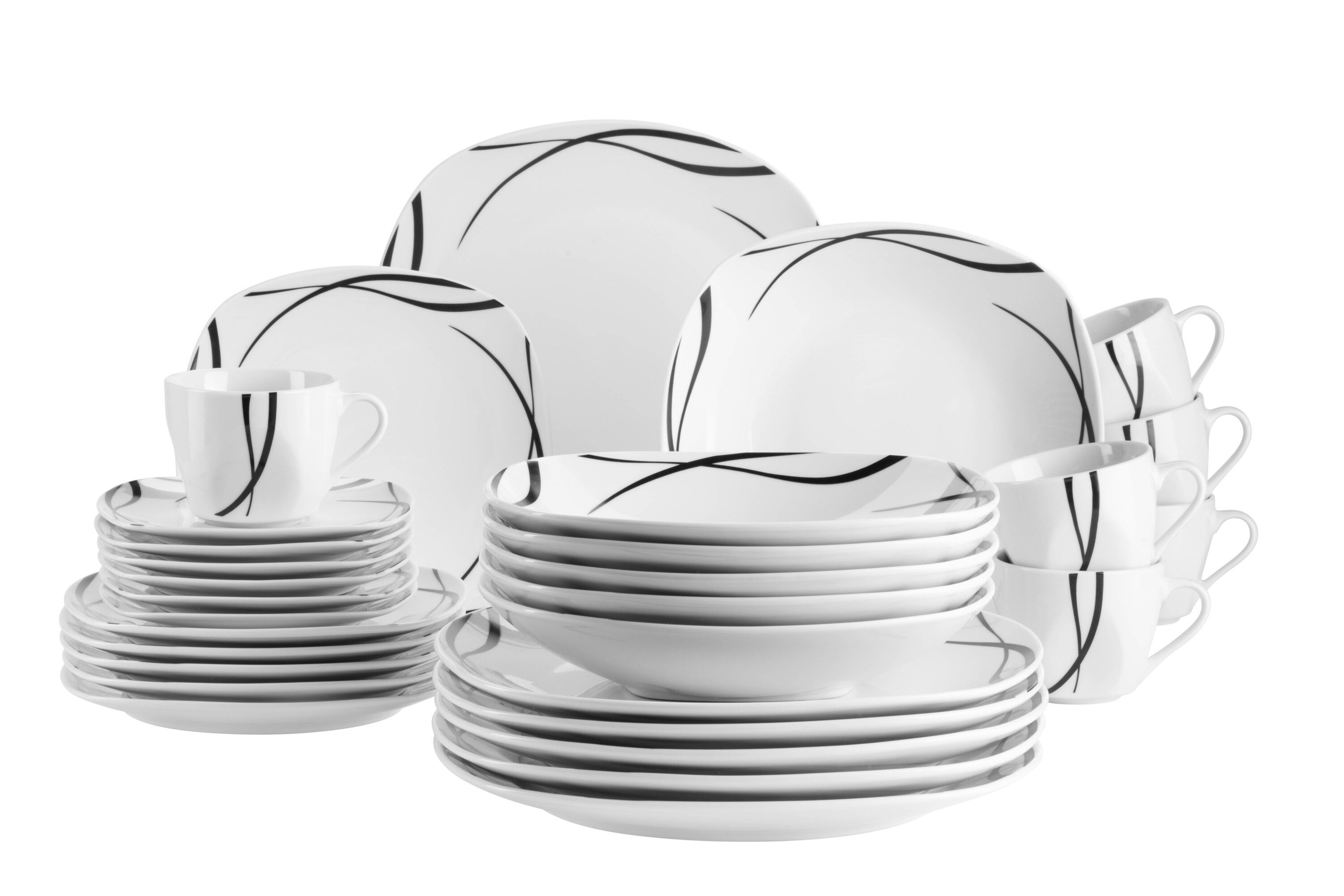 MÄSER Kombiservice DECORA (30-tlg), 6 Personen, Porzellan