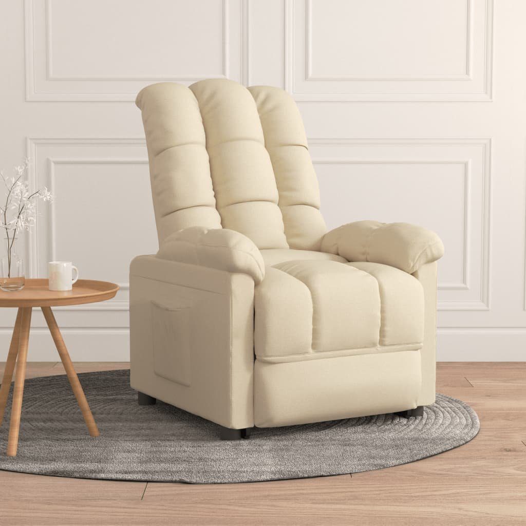 vidaXL Sessel Relaxsessel Stoff (1-St) Creme