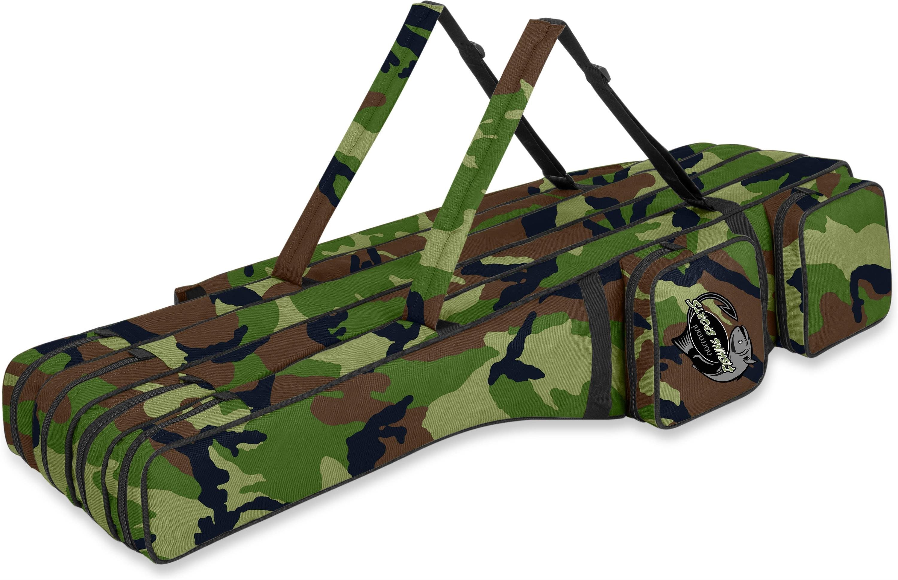 normani Angelrutentasche Rutentasche Angeltasche Quattro, Angelrutentasche mit 4 Kammern für 8 Ruten