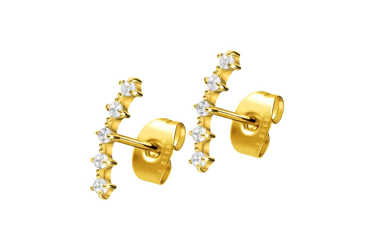 FILANGO Paar Ohrstecker Chirurgenstahl Ohrstecker 5 EINGEFASSTE KRISTALLE ( günstig online kaufen