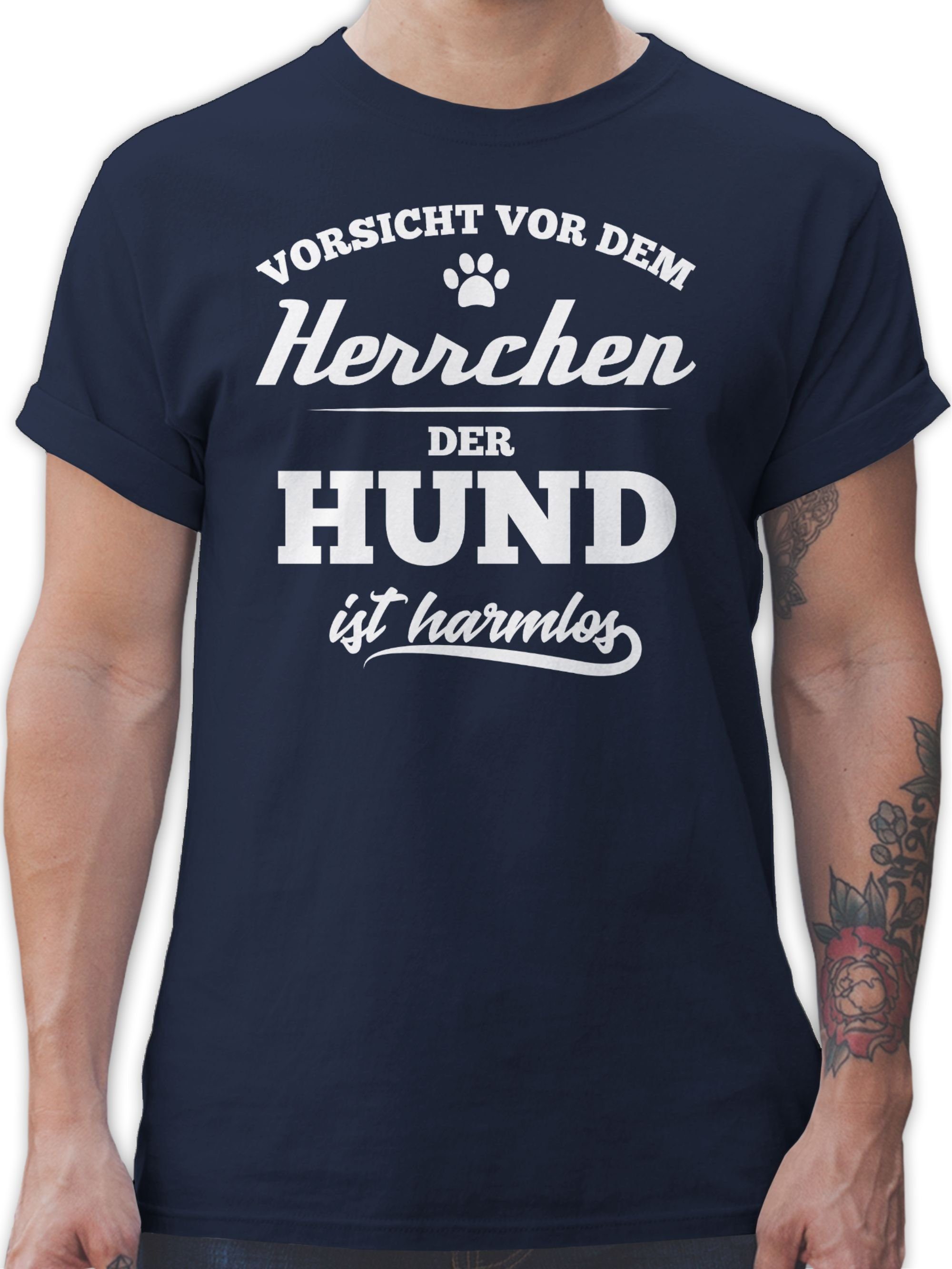T-Shirt Vorsicht vor dem Herrchen der Hund ist harmlos
