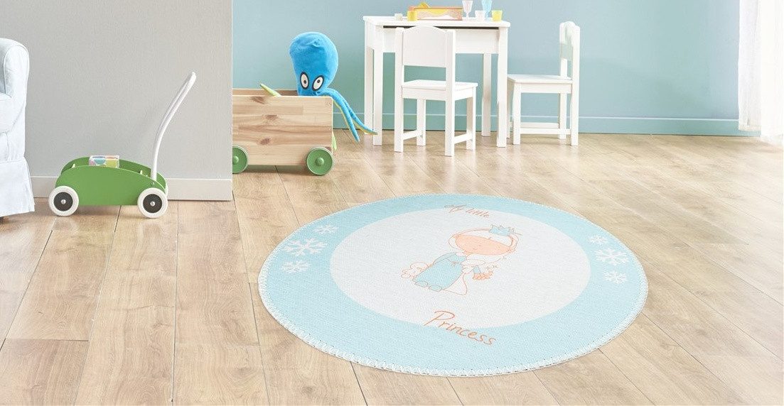 Arte Espina Kinderteppich Bambini 100, rund, Höhe: 5 mm, Fantasievoll bedruckter Kinderteppich, angenehme Haptik