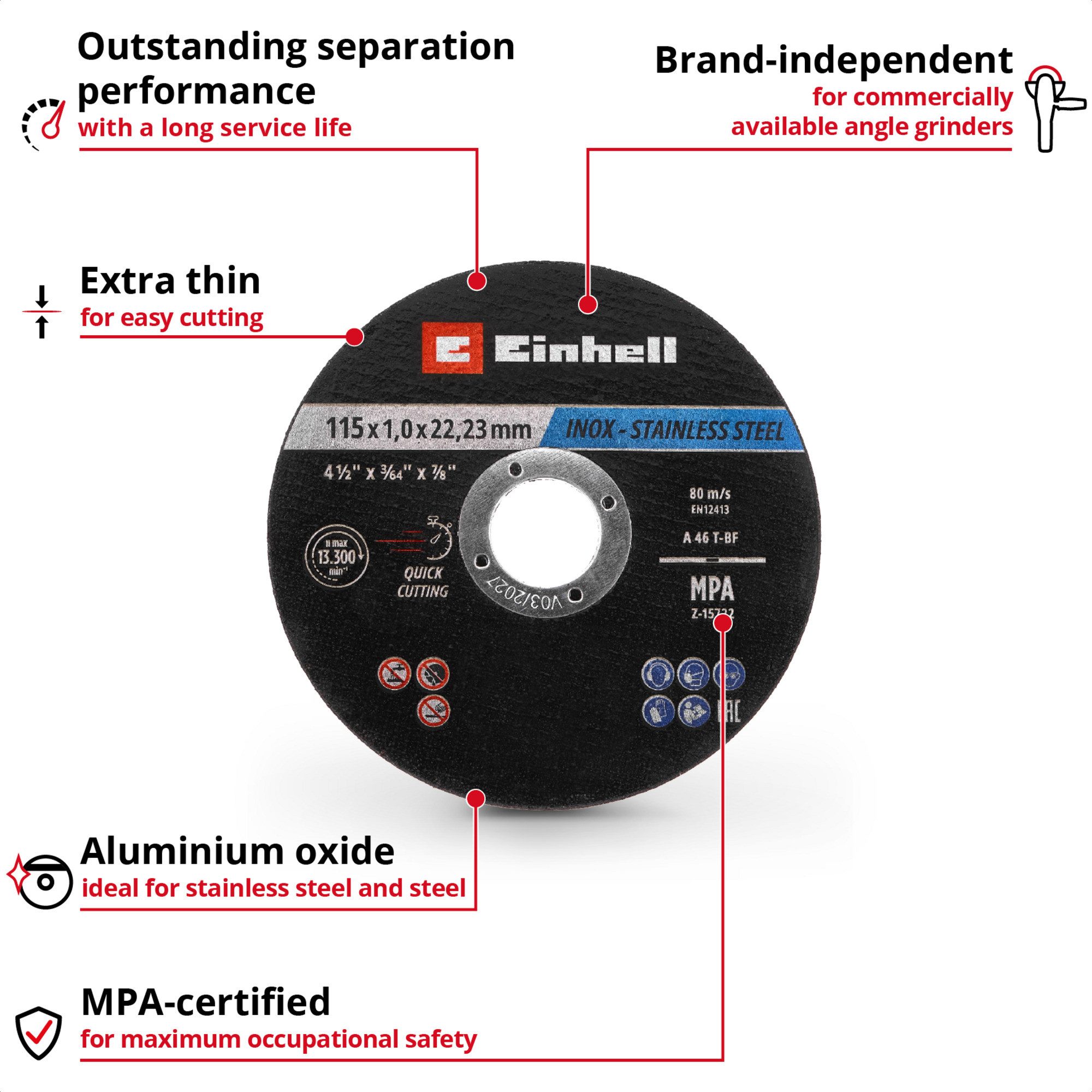 Einhell Sägeblatt EINHELL Trennscheibe dünn, Ø 115 x 1,0mm, 100