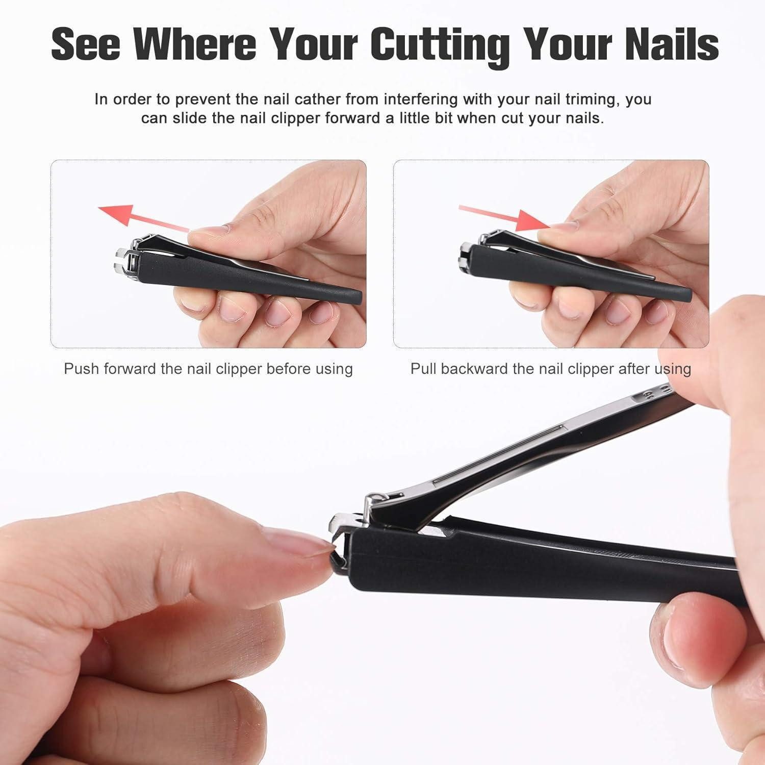 LuxusKollektion Nagelknipser-Set 2er Set Nagelknipser mit Nagelfänger und Feile, scharfe & langlebige