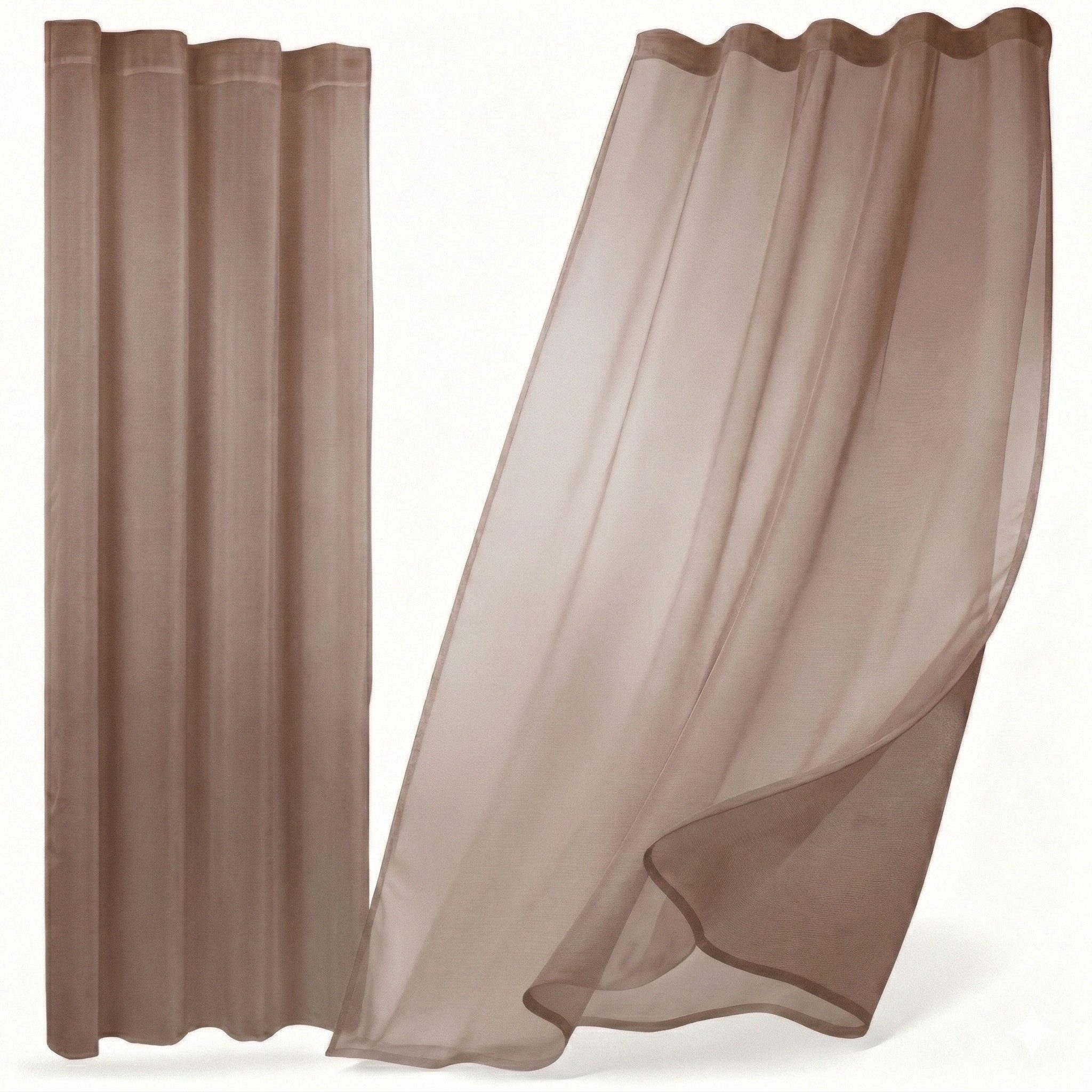 Beautex Gardine transparent Dolly, wählbar mit Kräusel- und Ösen- Aufhängung (2 St), Kräuselband, transparent
