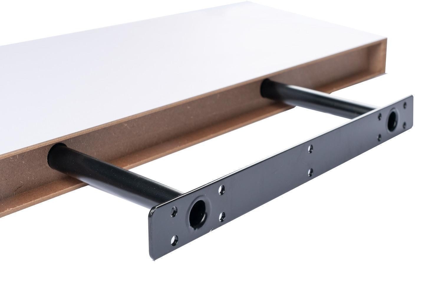 Home4You Wandboard MIKI, B 60 x H 23,5 cm, Weiß matt, MDF, PVC, 1-tlg., 1 Ablagefläche