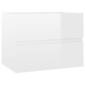 vidaXL Waschtisch Waschbeckenunterschrank Einbaubecken Hochglanz-Weiß Spanplatte 60 cm