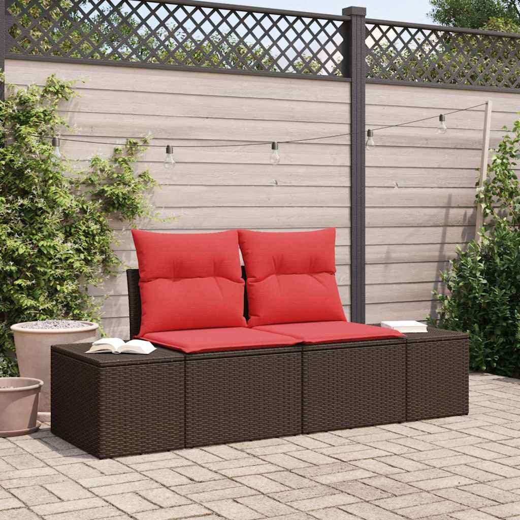 vidaXL Loungesofa Garten-Sofa mit Kissen 184 x 62 x 69 cm Poly-Rattan, 1 Teile
