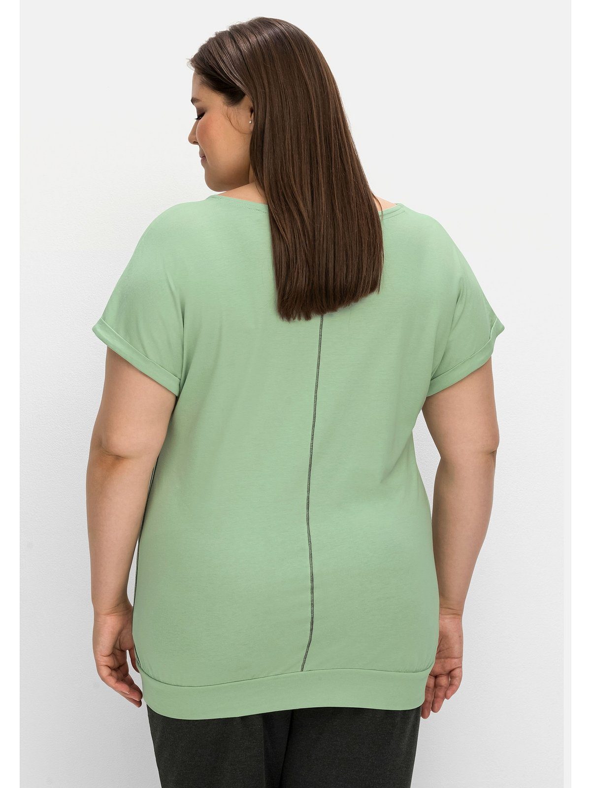 T-Shirt Große Baumwoll-Modal-Mix aus Größen Sheego