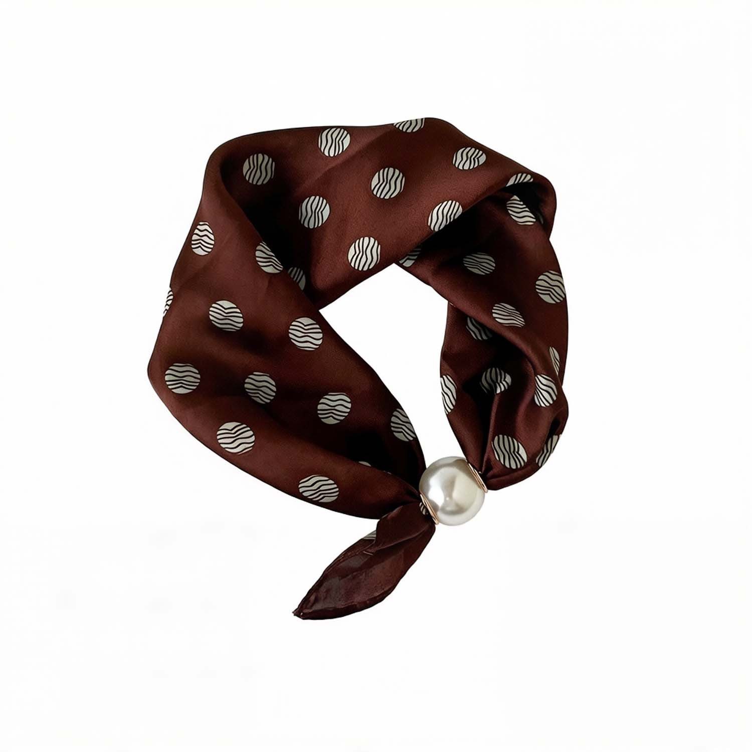 Bwecuy Modetuch Perlen Schal mit Magnetverschluss,Satin Seidenschal