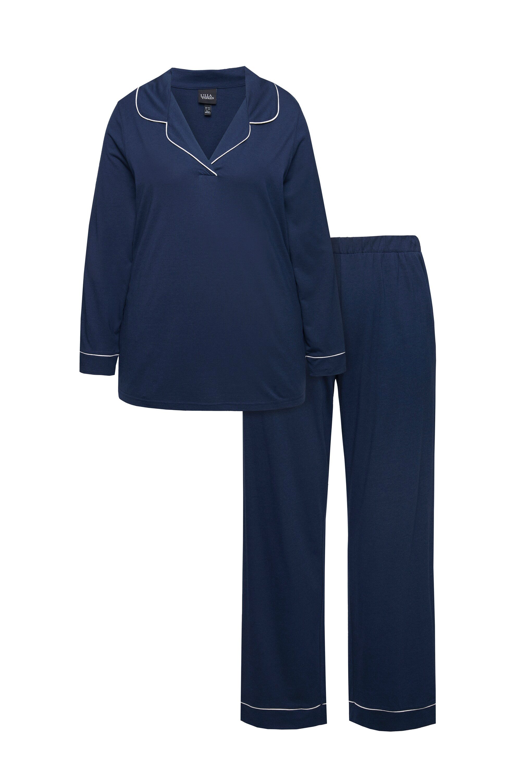 Ulla Popken Pyjama Pyjama Zweiteiler Zierpaspeln günstig online kaufen
