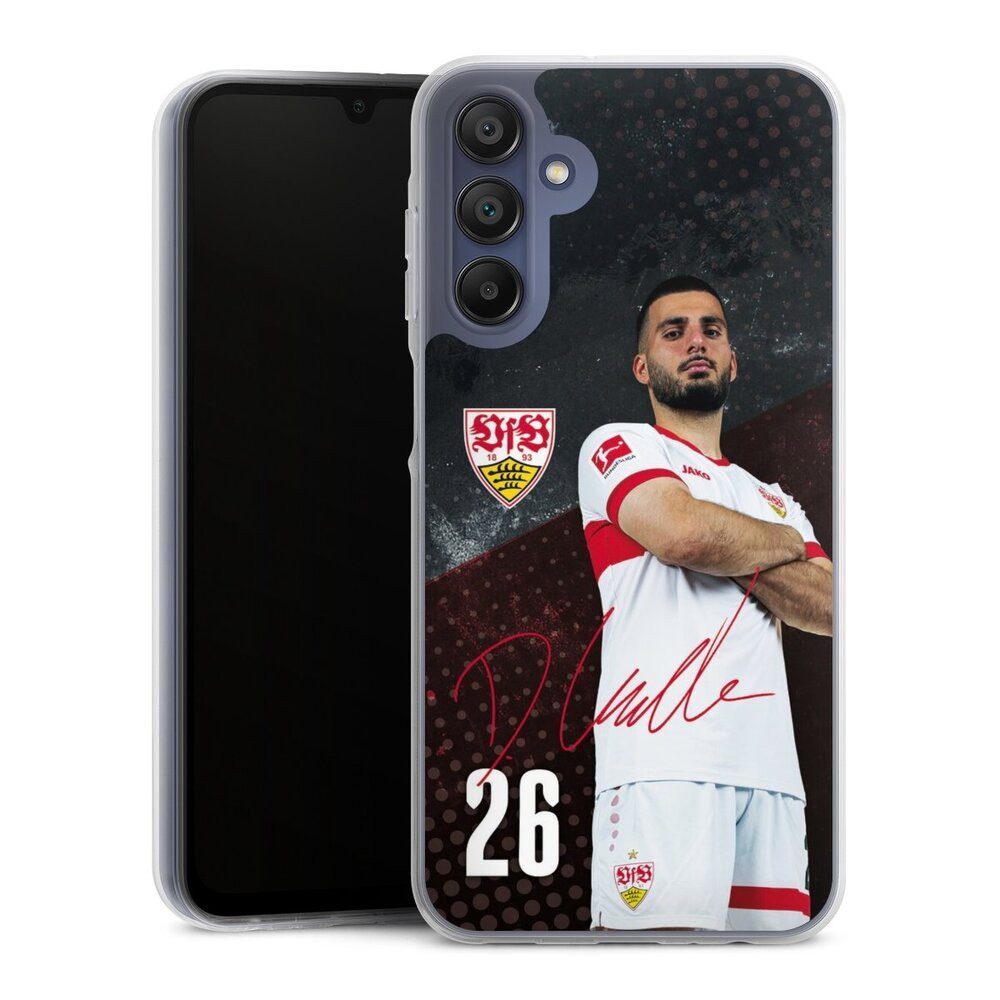 DeinDesign Handyhülle VfB Stuttgart Deniz Undav Offizielles Lizenzprodukt Deniz Undav 24/25, Samsung Galaxy A15 5G Silikon Hülle Bumper Case Handy Schutzhülle