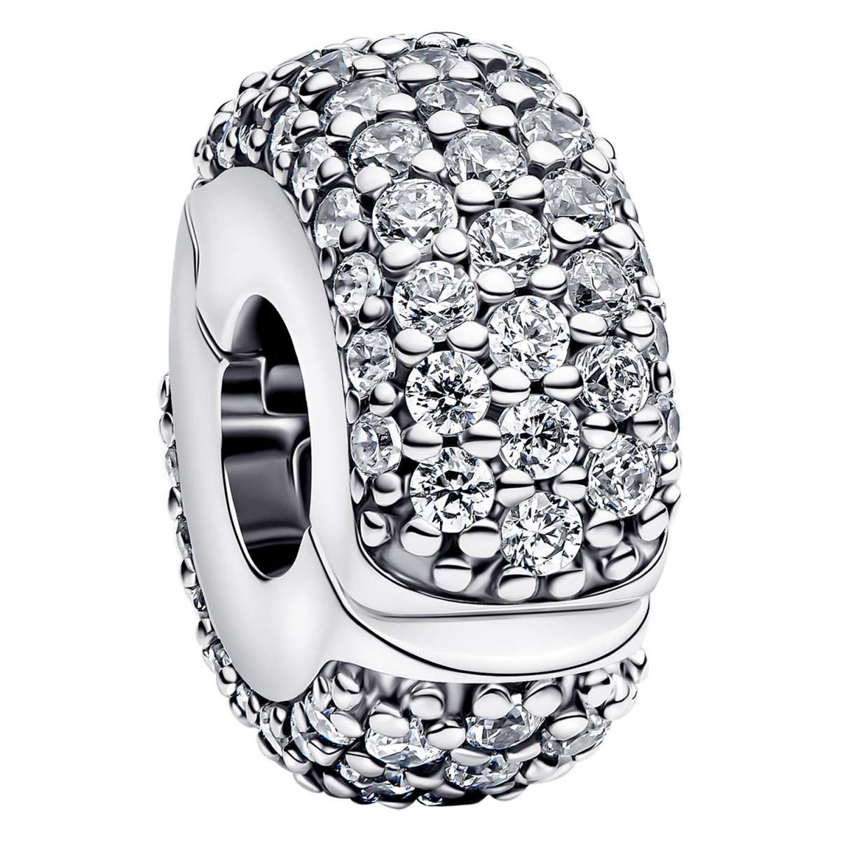 Pandora Charm Kugel 794032C01, Clip Silber Pavé