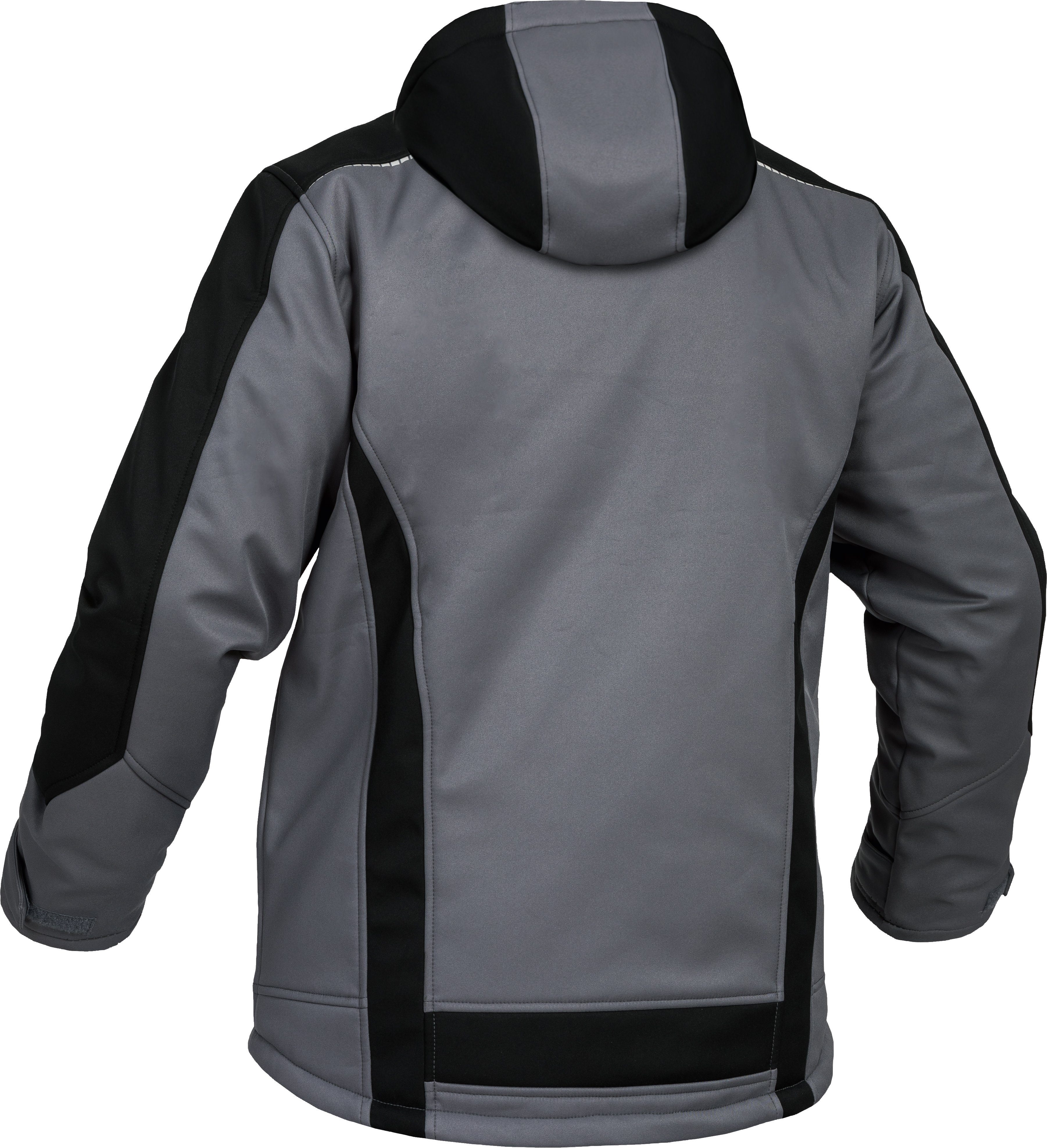 Leibwächter Winterjacke Flex-Line Herren Winter Softshelljacke mit Rückenisolierung (Winterjacke mit Reflektoren, Softshelljacke mit abnehmbarer Kapuze) atmungsaktiv 3000 g/m²/24 h, wasserdicht 8000 mm