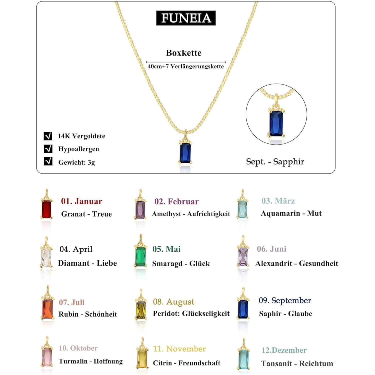 LuxusKollektion Kette mit Anhänger Halskette Damen 14K Vergoldet 925 Silber Gold 09 September – Bild 5 von 5