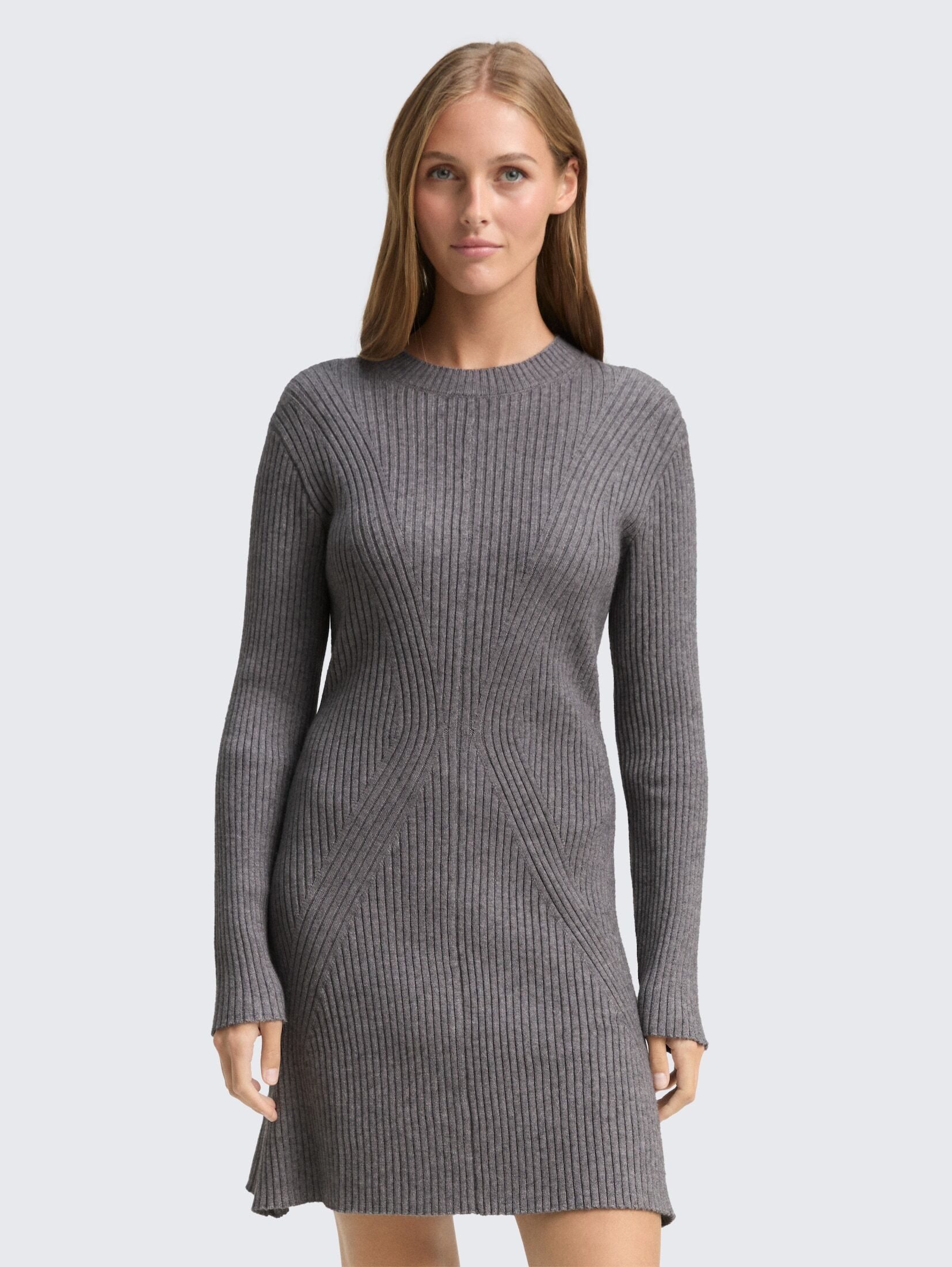 TOM TAILOR Denim Sommerkleid Kleider & Jumpsuits Fitted Mini-Kleid aus Rippstrick