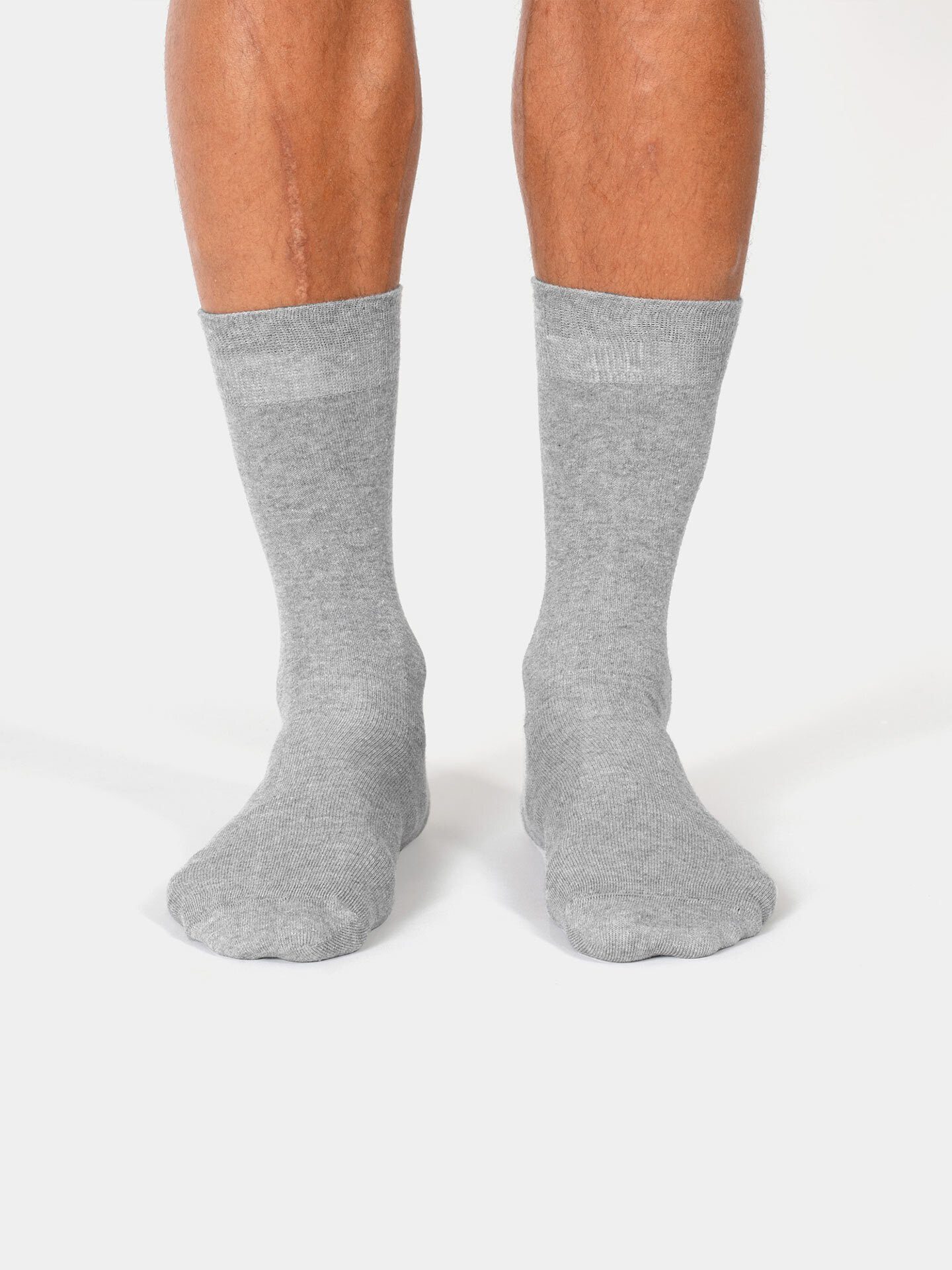 hellgrau-melange Erlich (3-Paar) Textil Maxi Socken