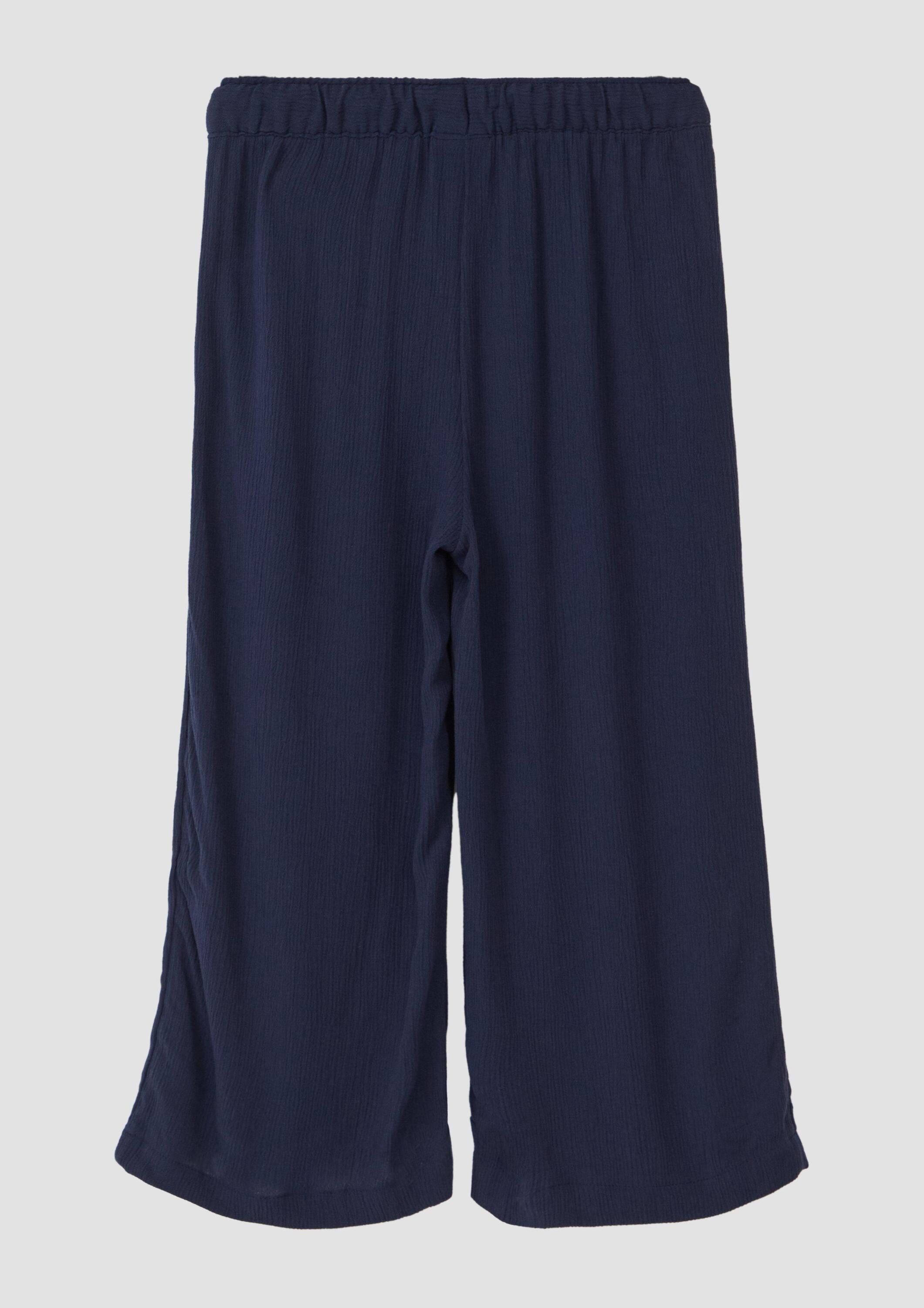 s.Oliver Culotte Hose Wide-Leg-Hose aus crinkled Viskose mit Elastikbund
