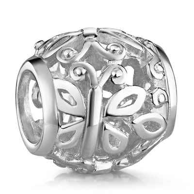 Materia Bead Schmetterlinge Butterfly floral Hochglanz Cut-Out 1589, 925 Sterling Silber