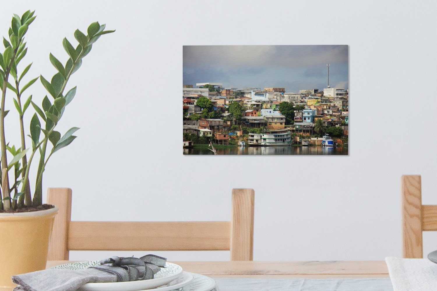 OneMillionCanvasses® Leinwandbild Himmel cm Südamerika, Wandbild Manaus, in (1 Aufhängefertig, Wanddeko, Brasilien, Leinwandbilder, 30x20 St), über