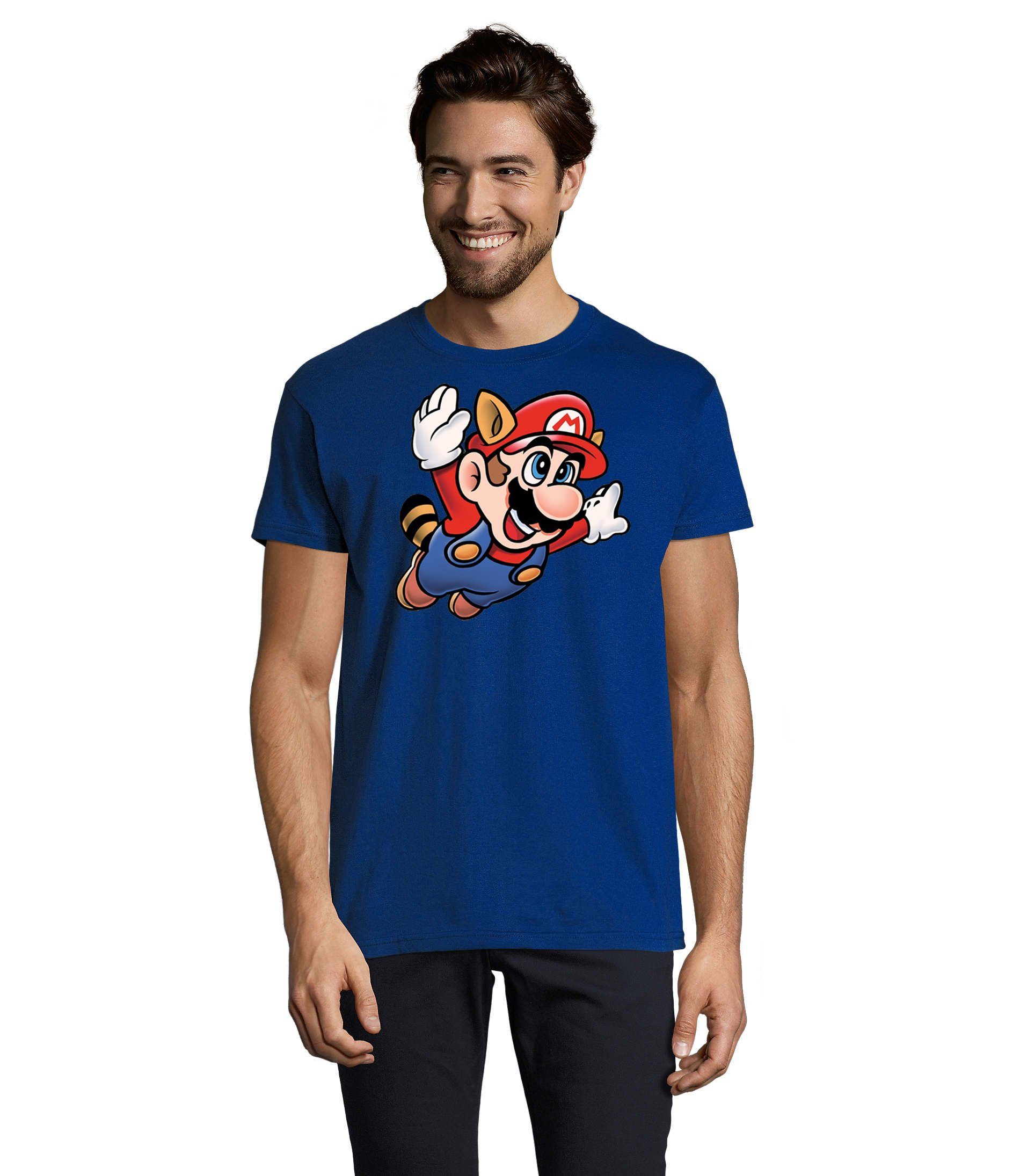 Blondie & Brownie T-Shirt Herren Super Mario 3 Fligh Retro Konsole Logo Print