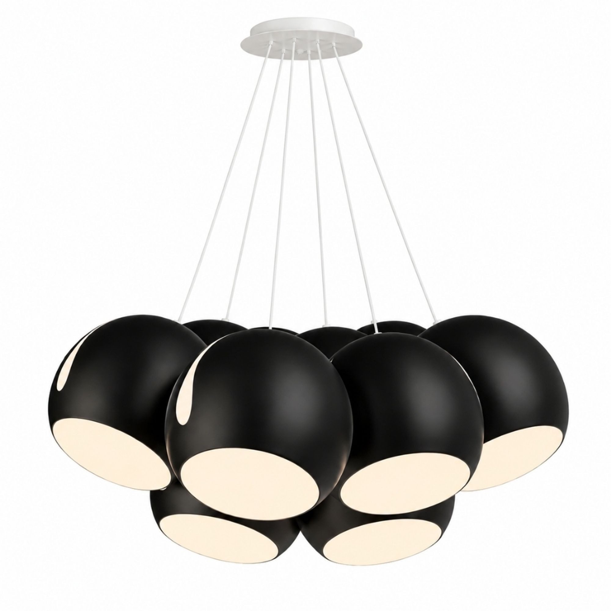 s.luce Pendelleuchte s.luce Ball Mehrfach-Pendelleuchte Cluster 7-flammig 7x30cm Schwarz