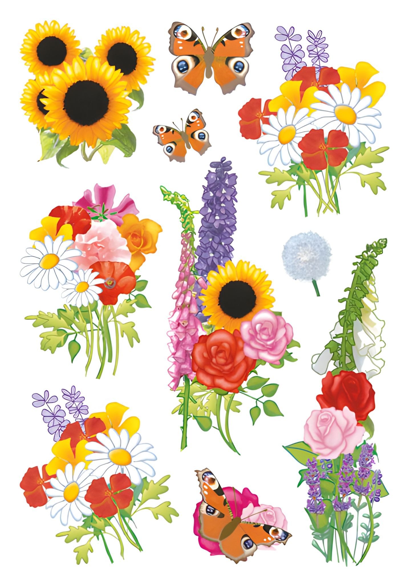 HERMA Sticker Herma Sticker DECOR Blumen Moderne Blumen 3 Bl
