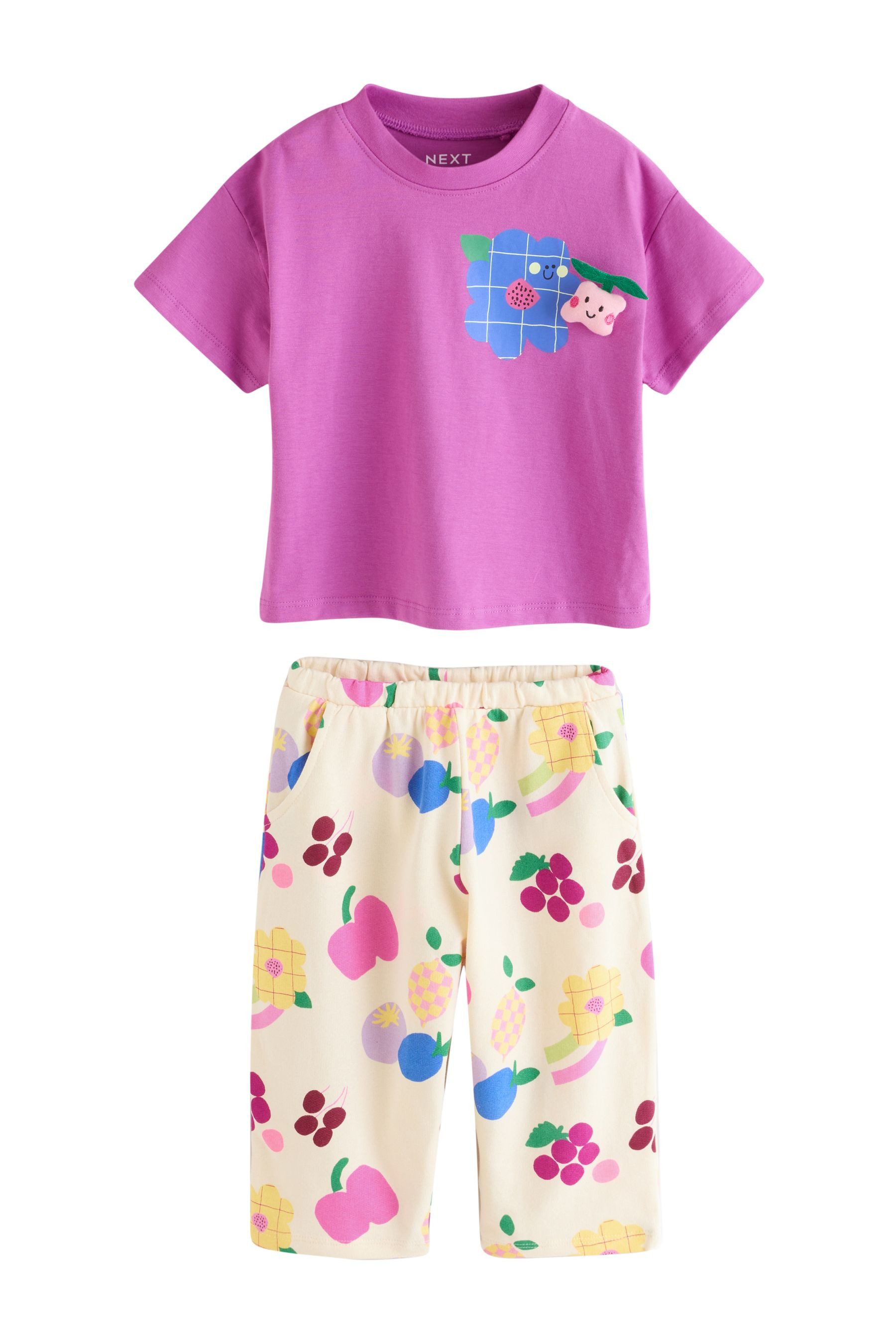 Top & Hose Kurzärmeliges T-Shirt und Jogginghose, Barrel-Bein